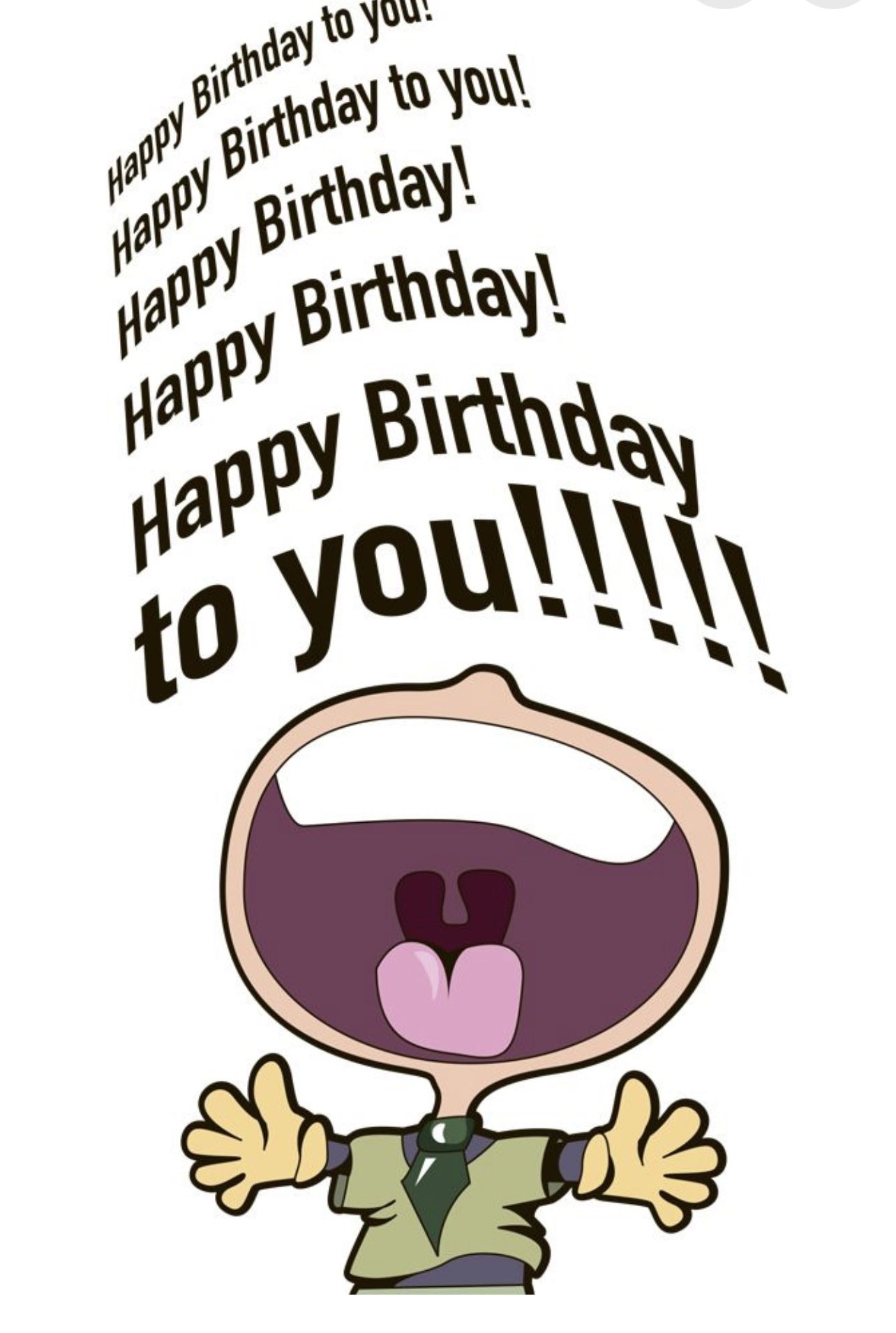 Cartoon Shouting Happy Birthday Greeting