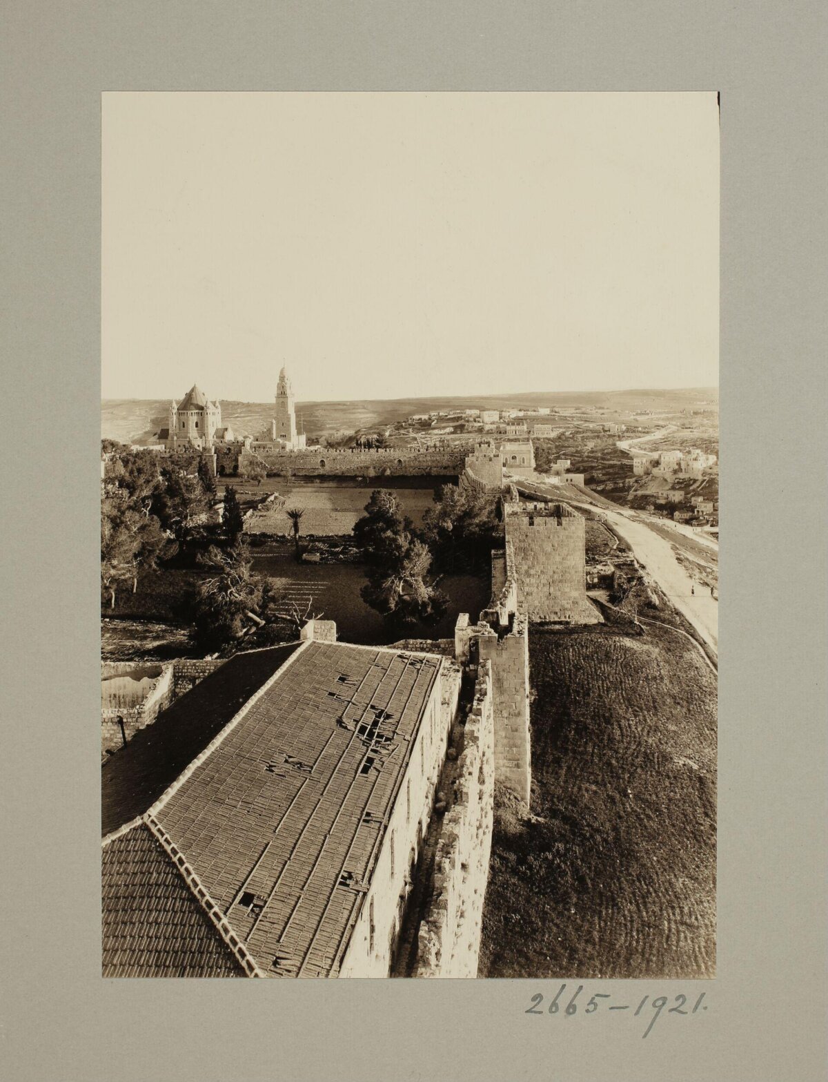 Vintage View of Jerusalem Old City Wall