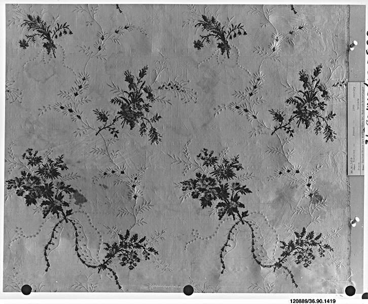 Antique Floral Patterned Textile Sample
