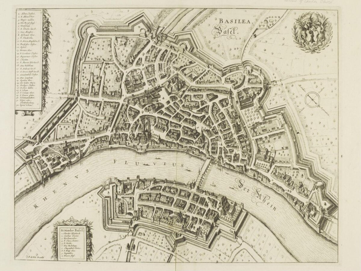 Antique Map of Basel City