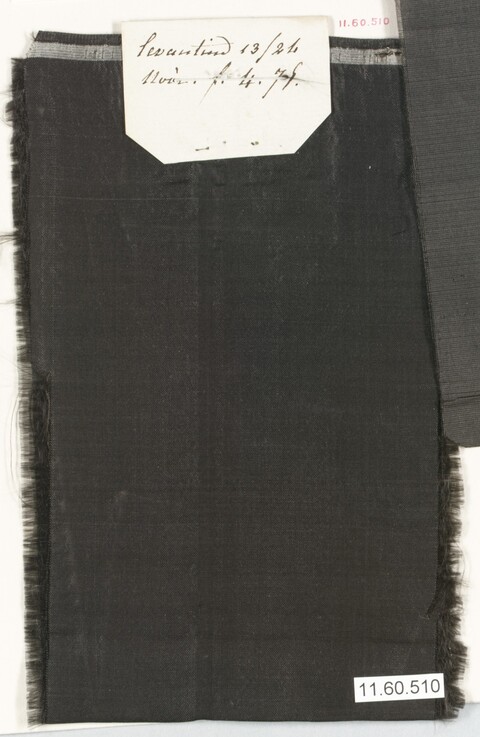 Black Textile Fabric Sample with Label