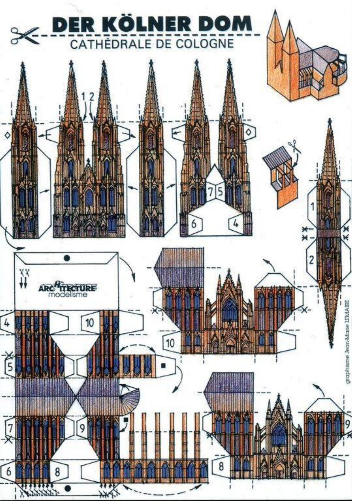 Cologne Cathedral Paper Model Template