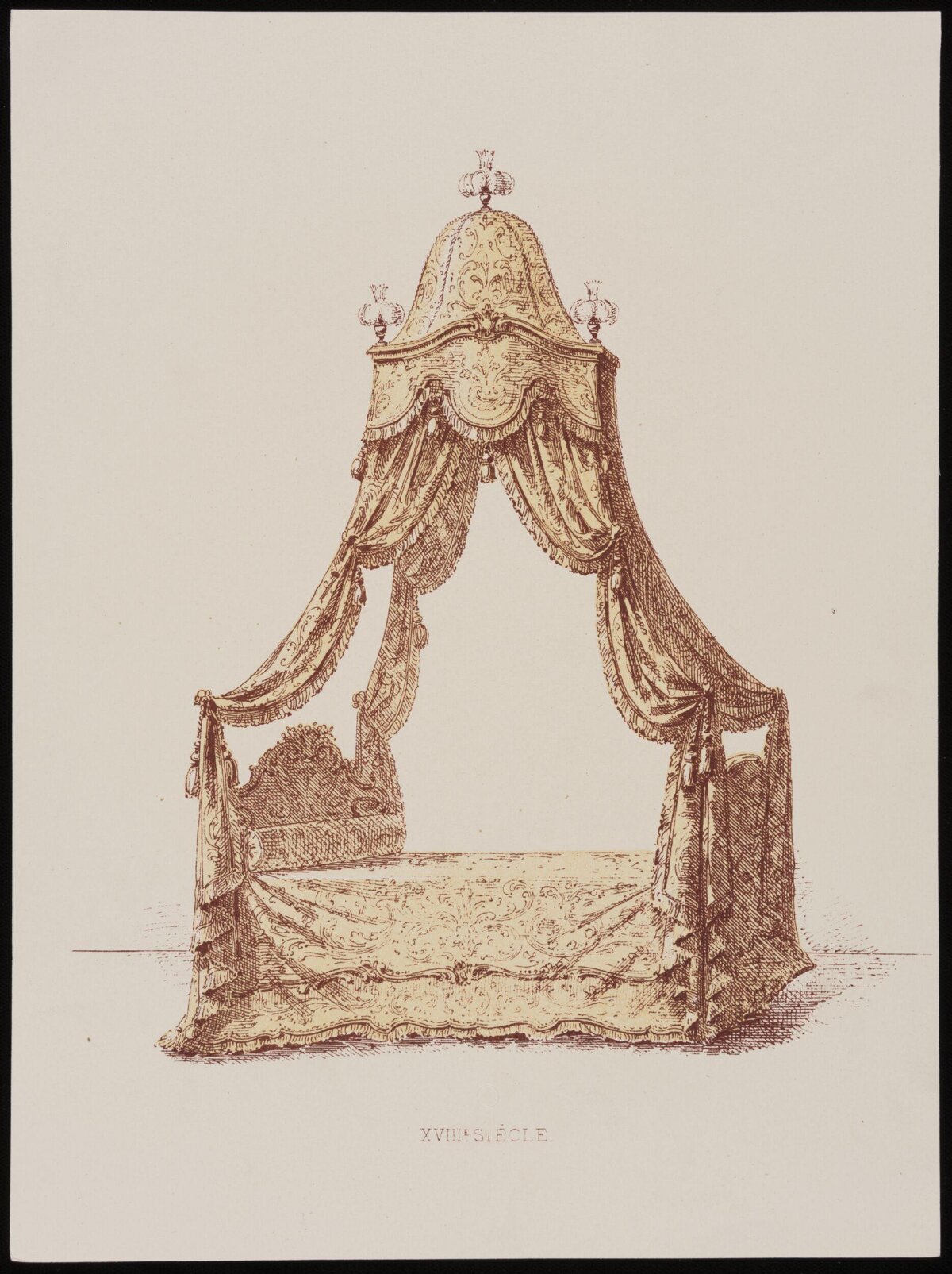 18th Century Canopy Bed Sketch