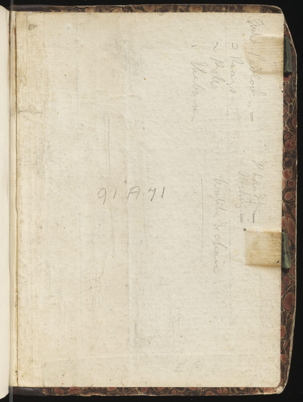 Antique Notebook Endpaper with Handwriting