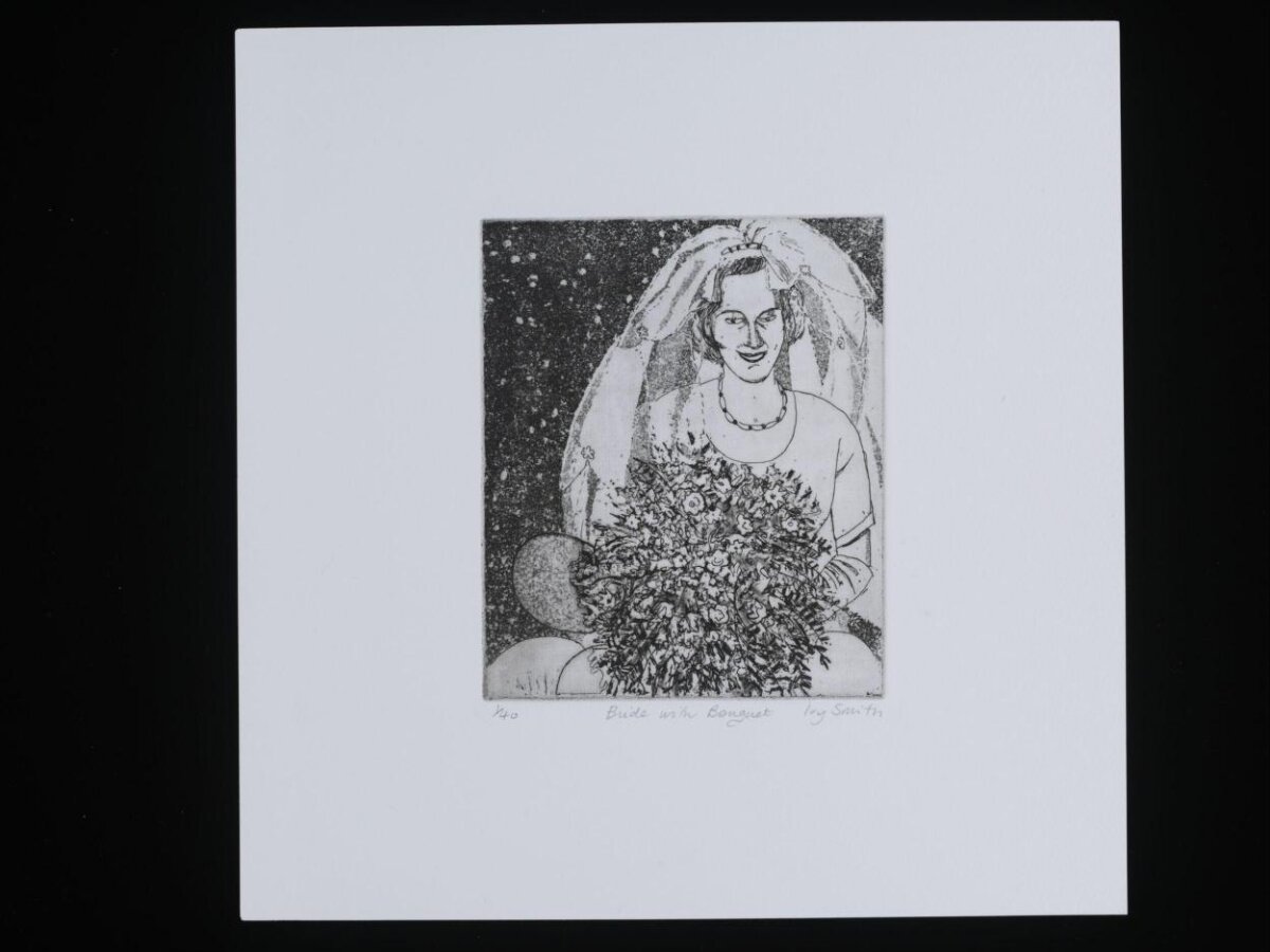 Bride with Bouquet Etching