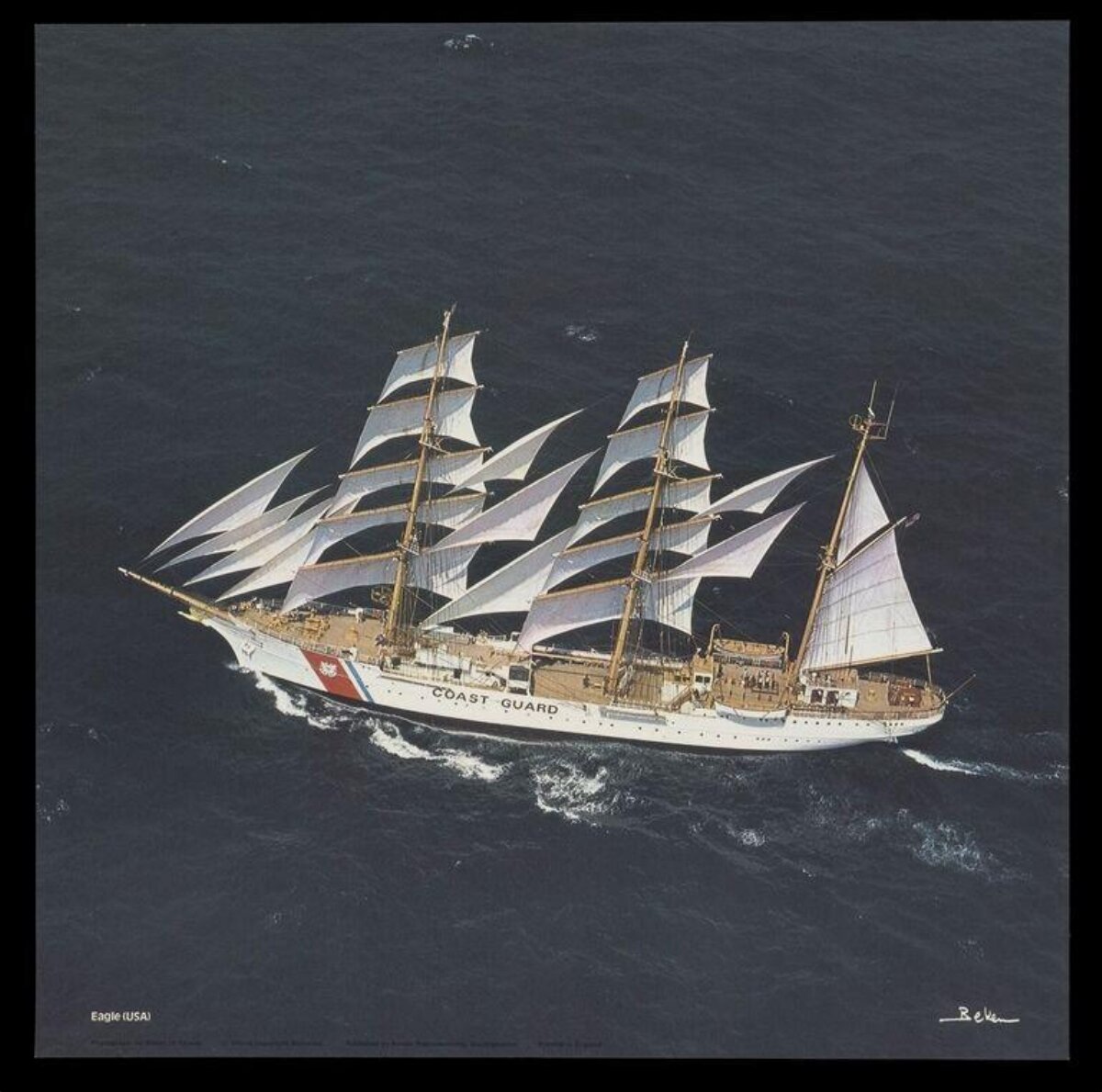 Coast Guard Eagle Sailing Ship at Sea