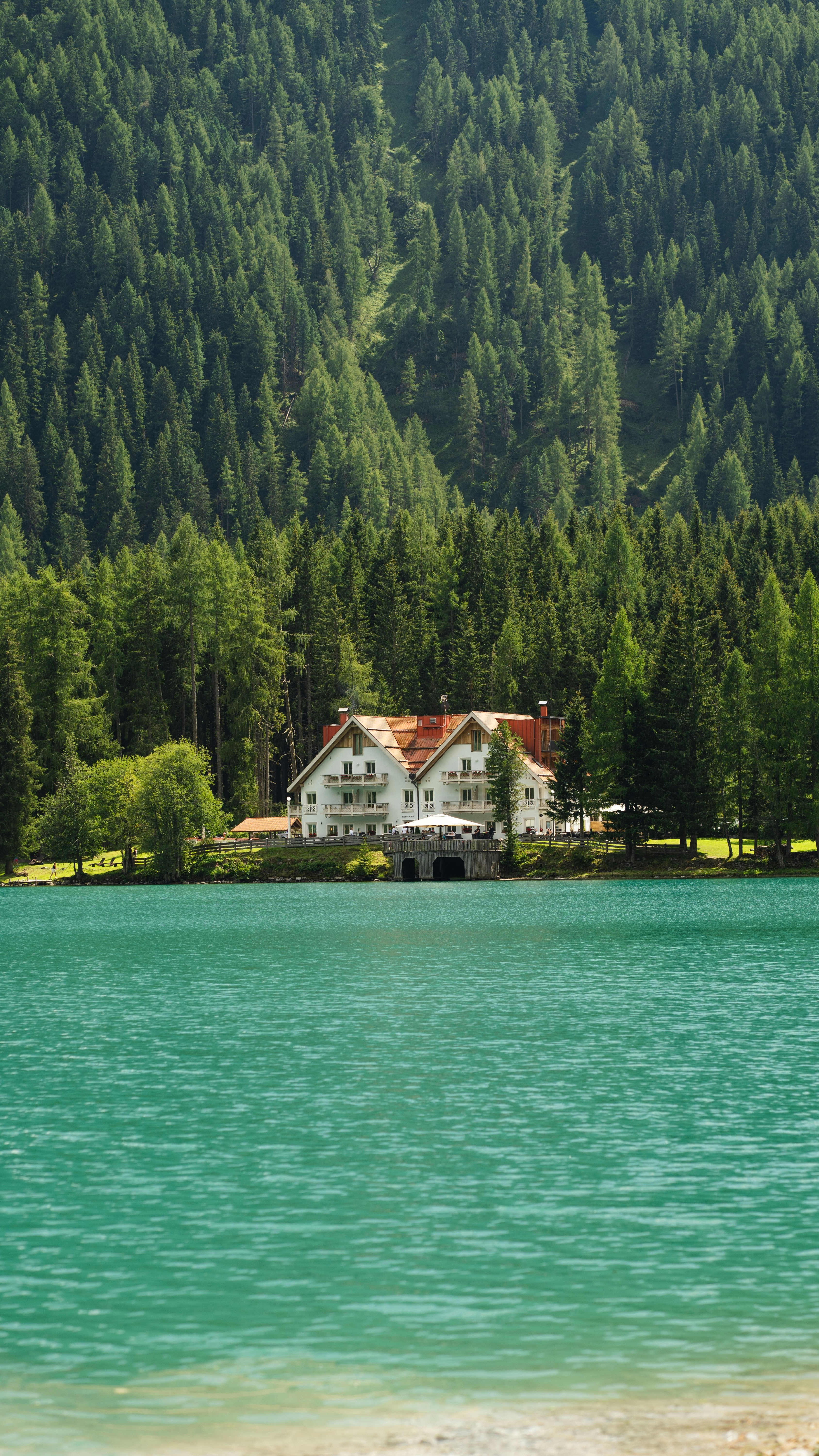 Lakefront House by Mountain Forest