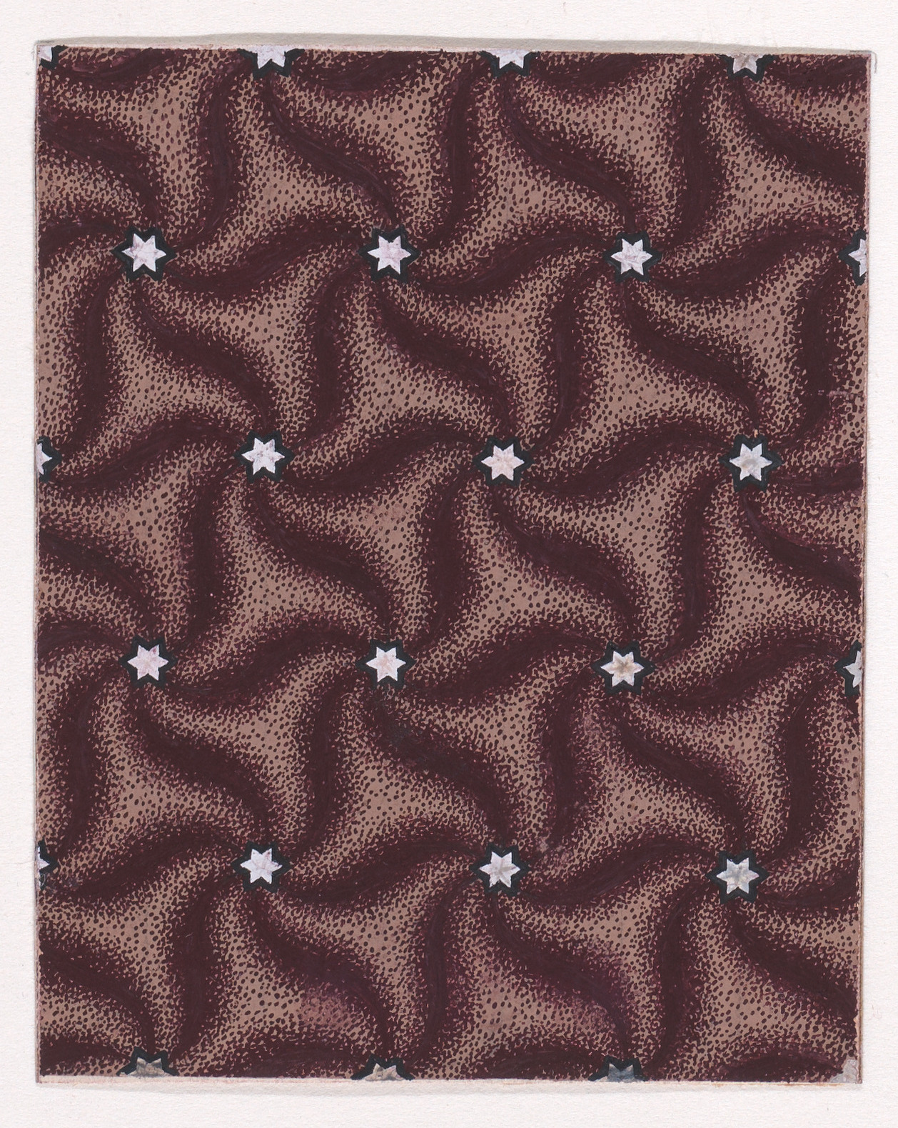 Vintage Star Wavy Textile Pattern