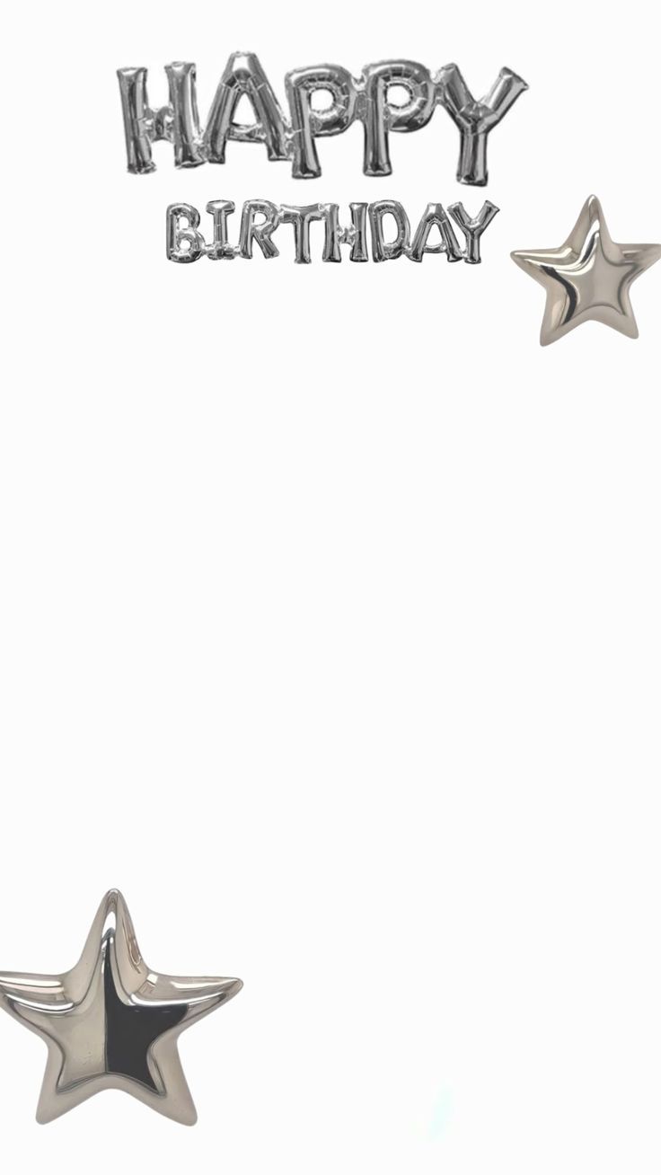 Silver Happy Birthday Balloon Graphic