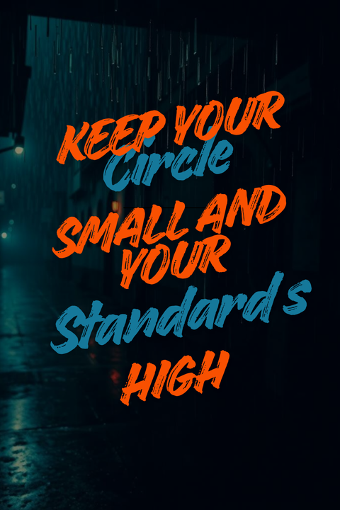 Motivational Quote on Small Circle and High Standards