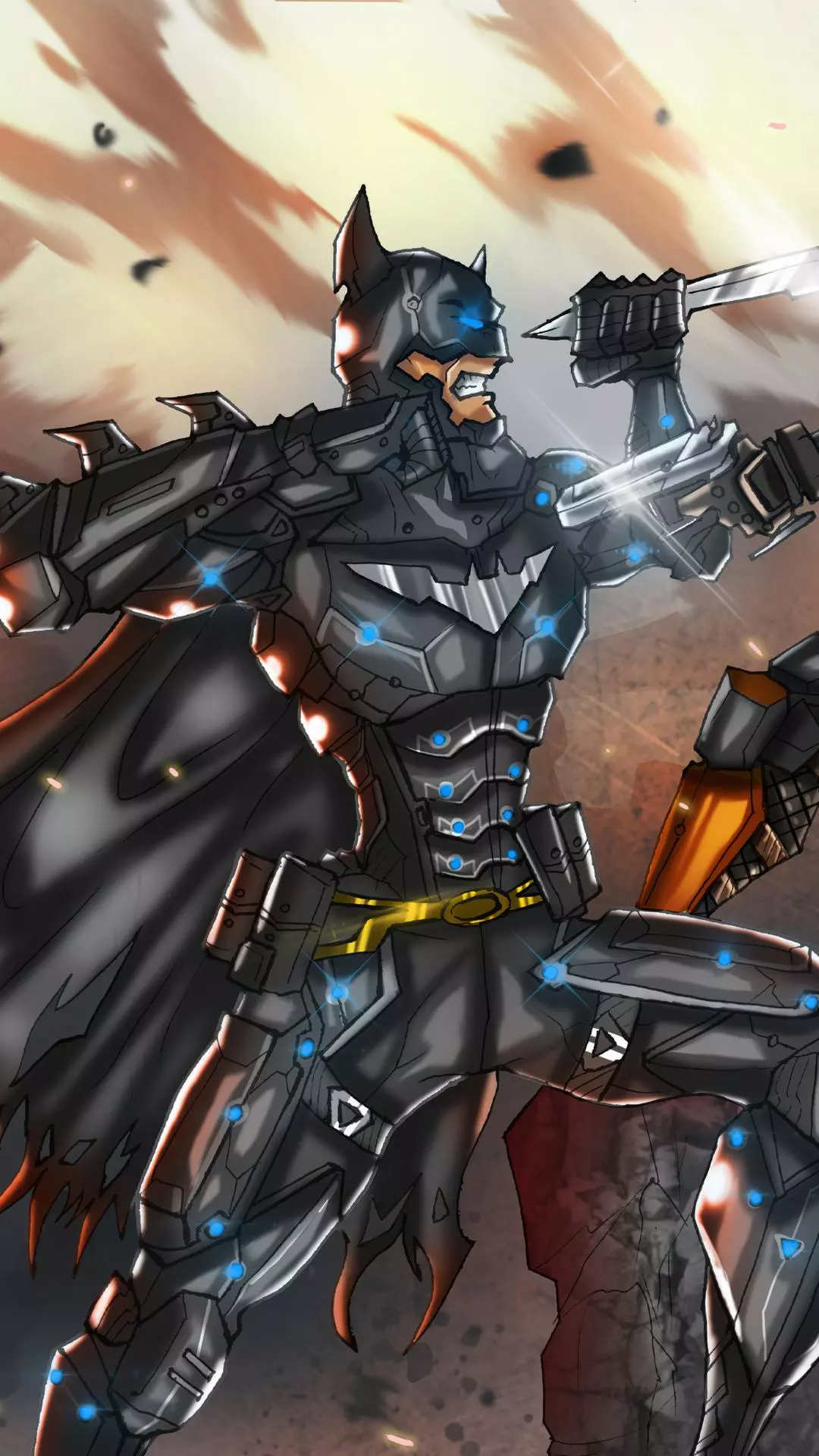 Armored Batman in Battle