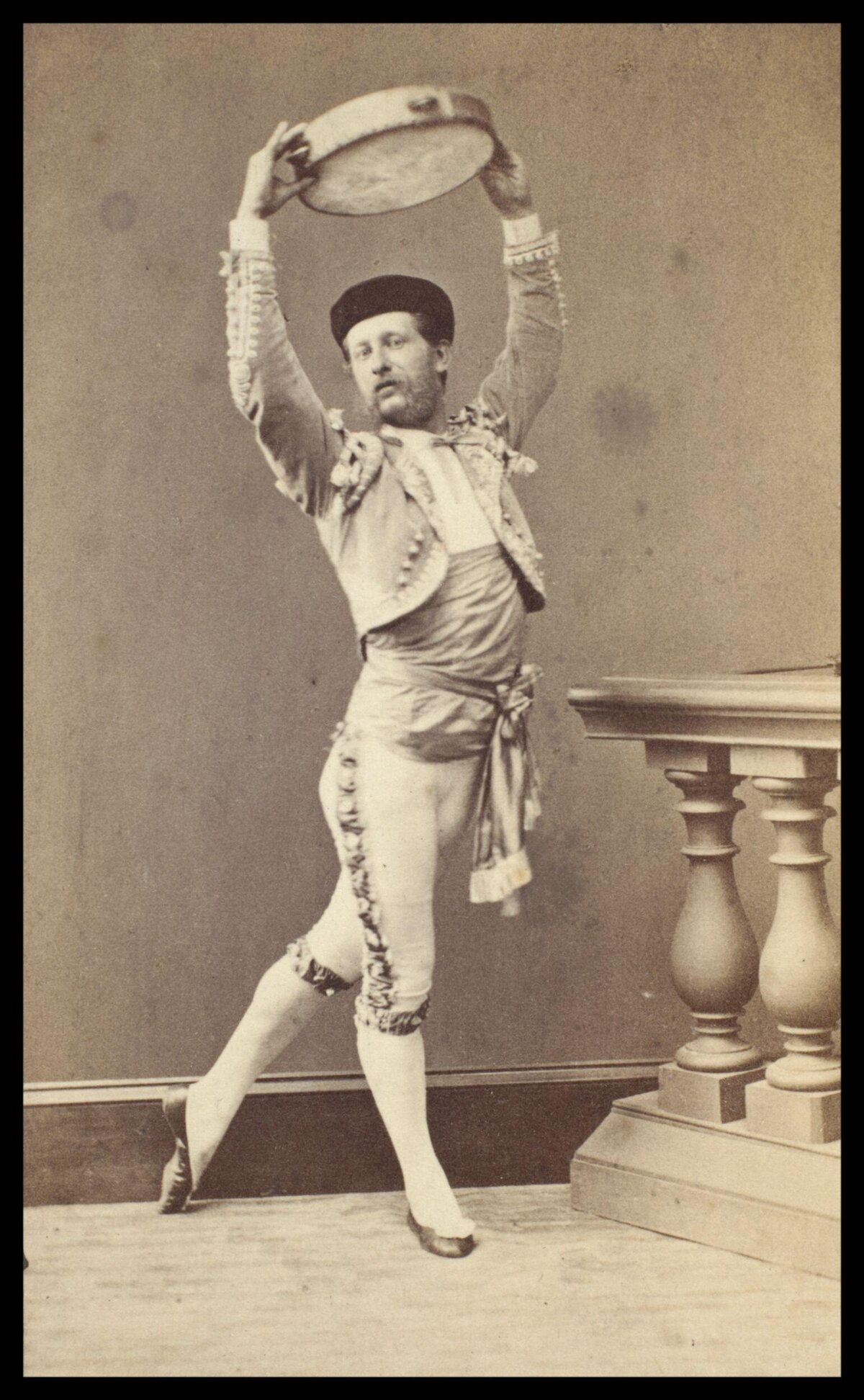 Vintage Photo of Dancer with Tambourine