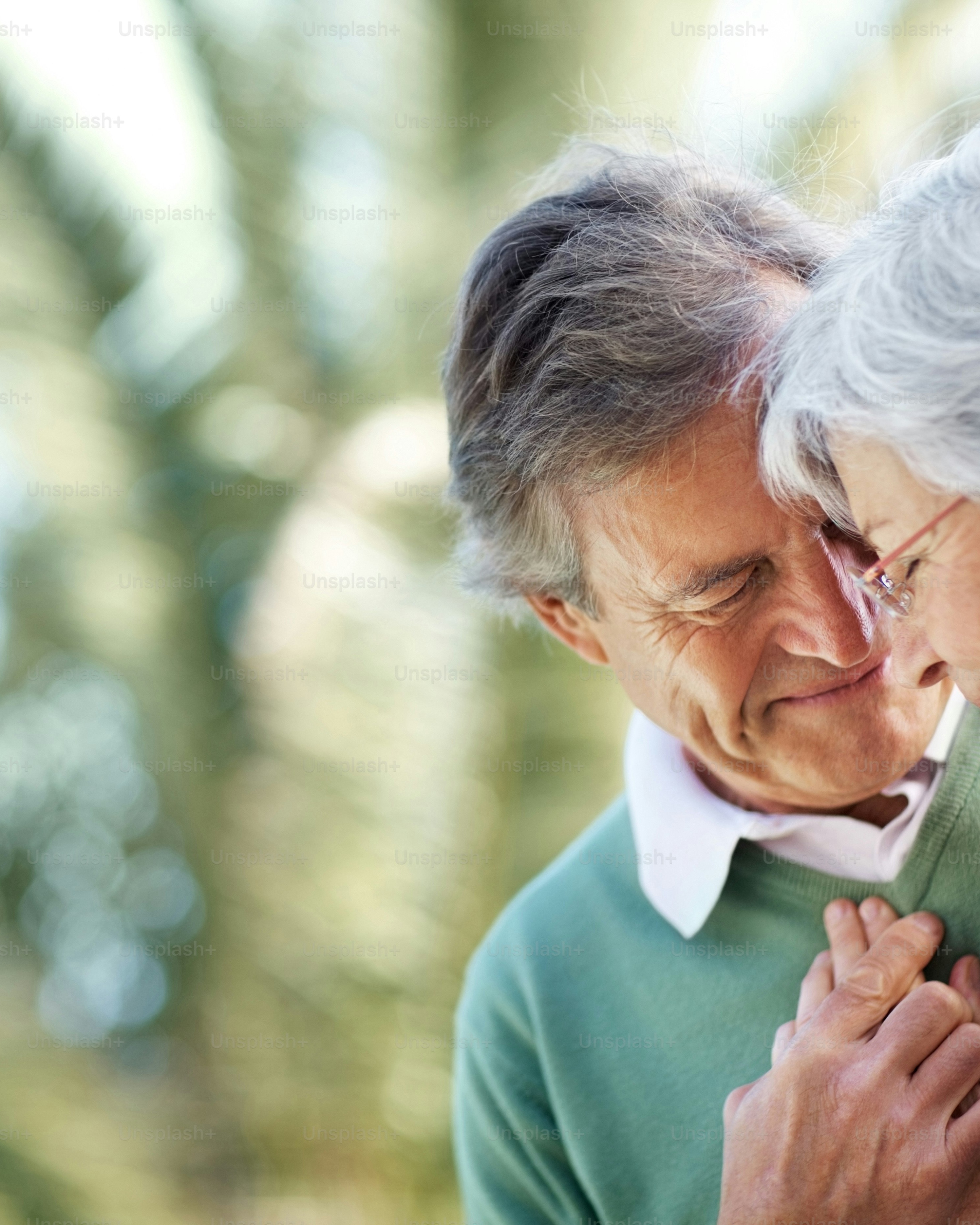 Senior Couple Embracing Outdoors