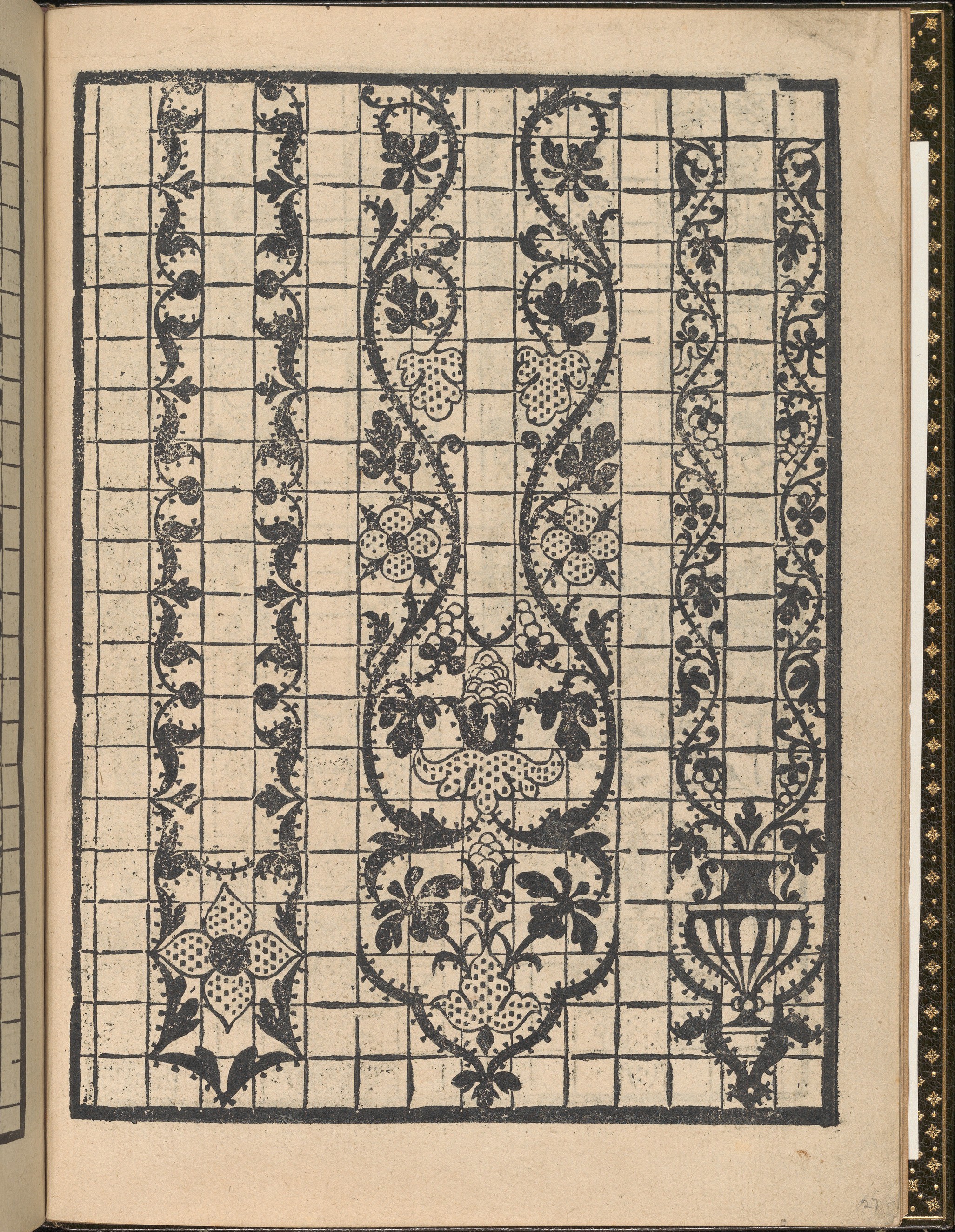 Vintage Floral Grid Pattern