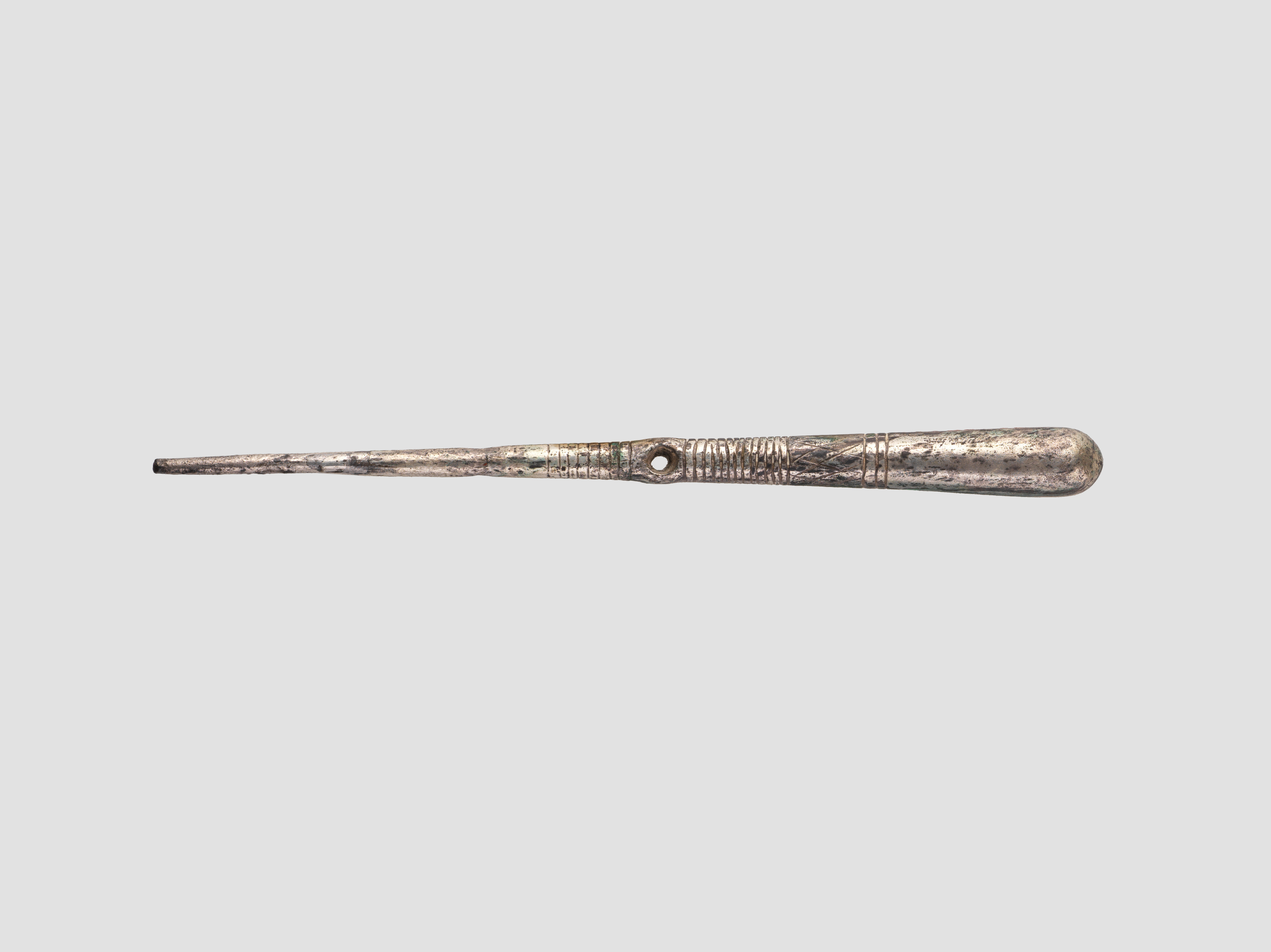Antique Silver Carved Needle