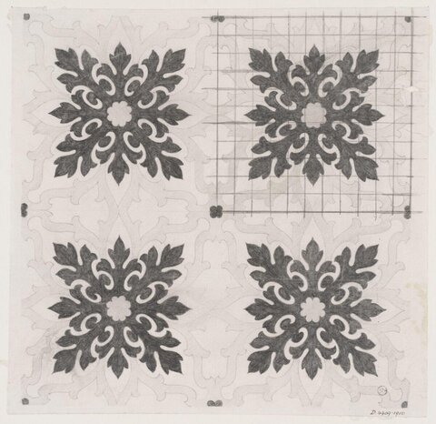 Four Floral Tile Pattern Sketch