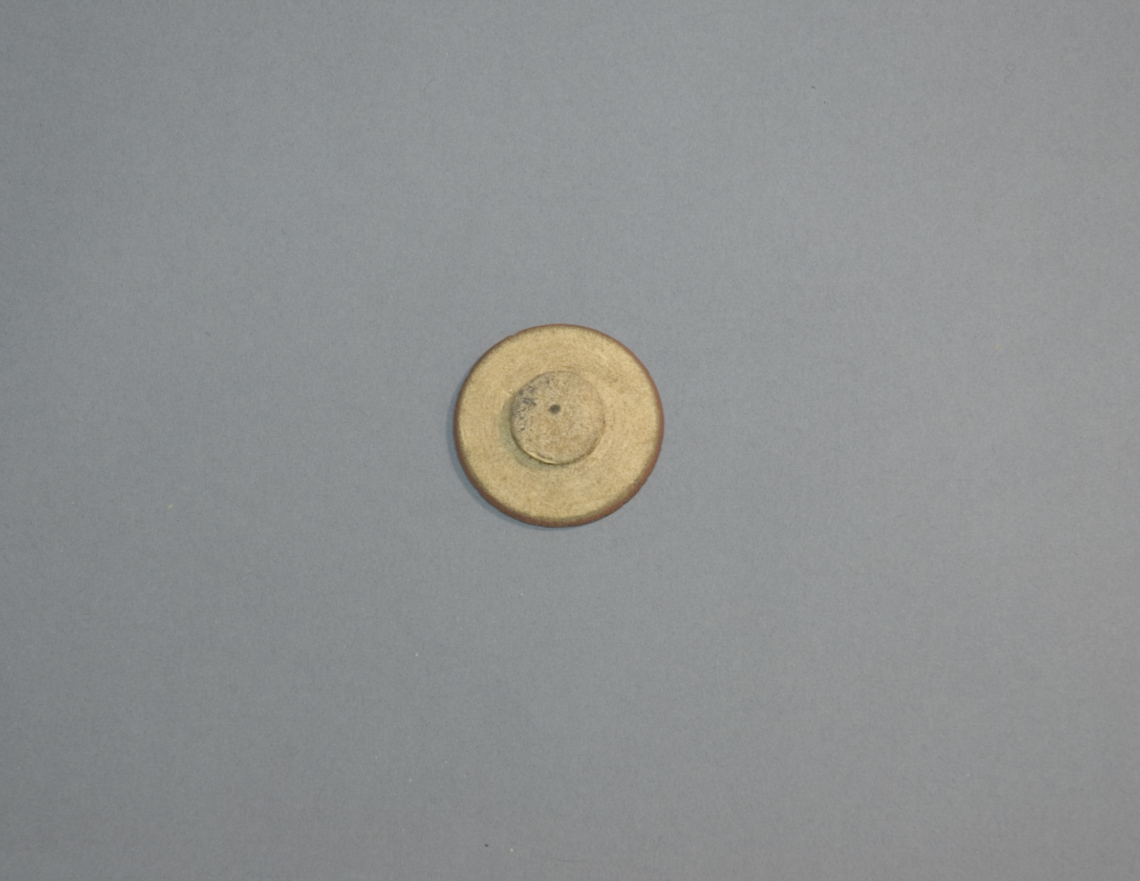 Round Small Object on Gray Background