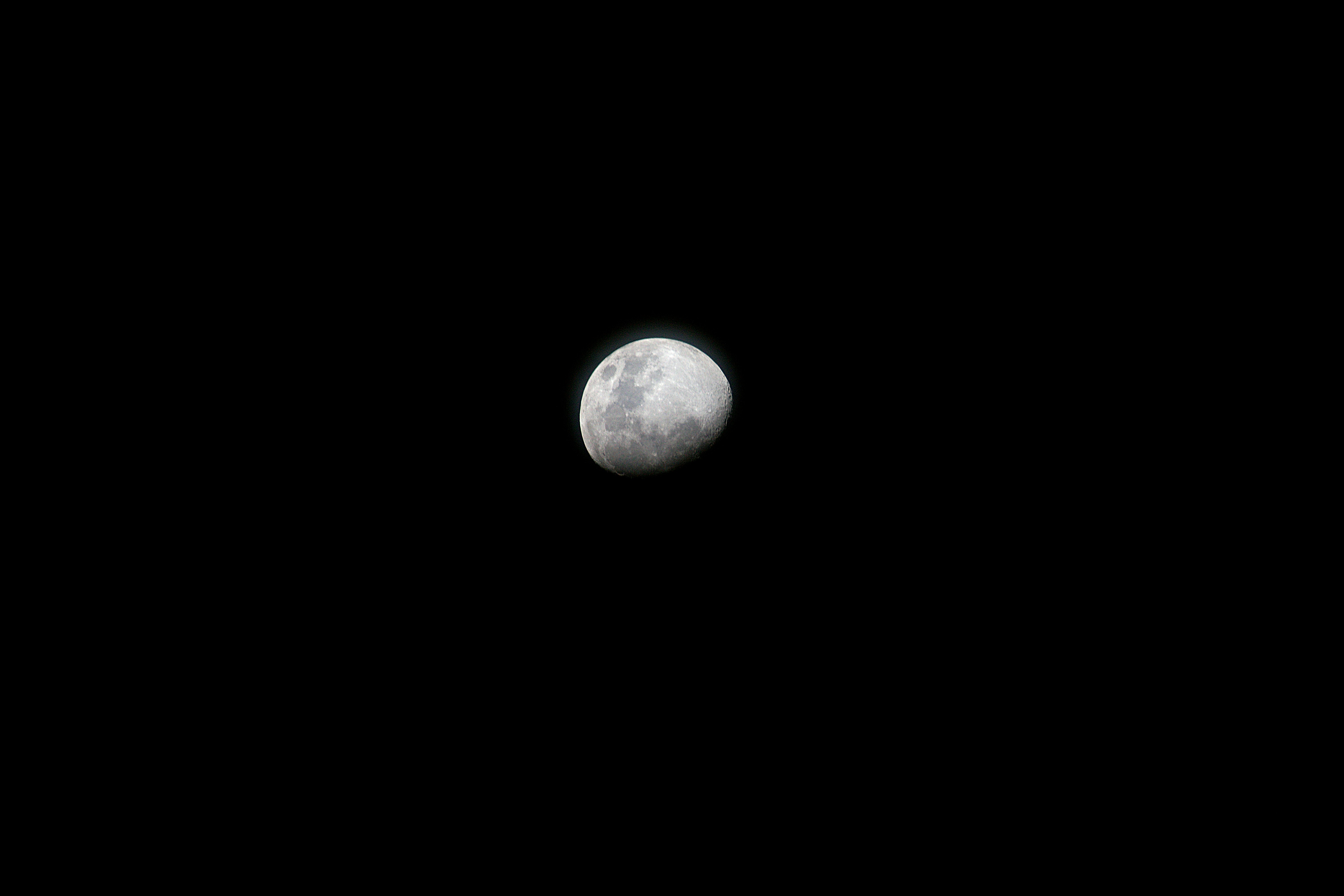Gibbous Moon in Night Sky