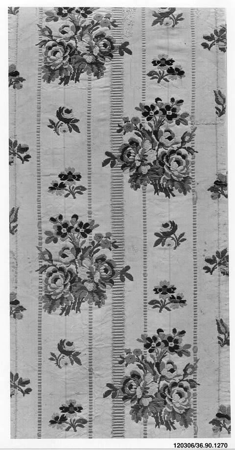 Antique Floral Striped Woven Textile