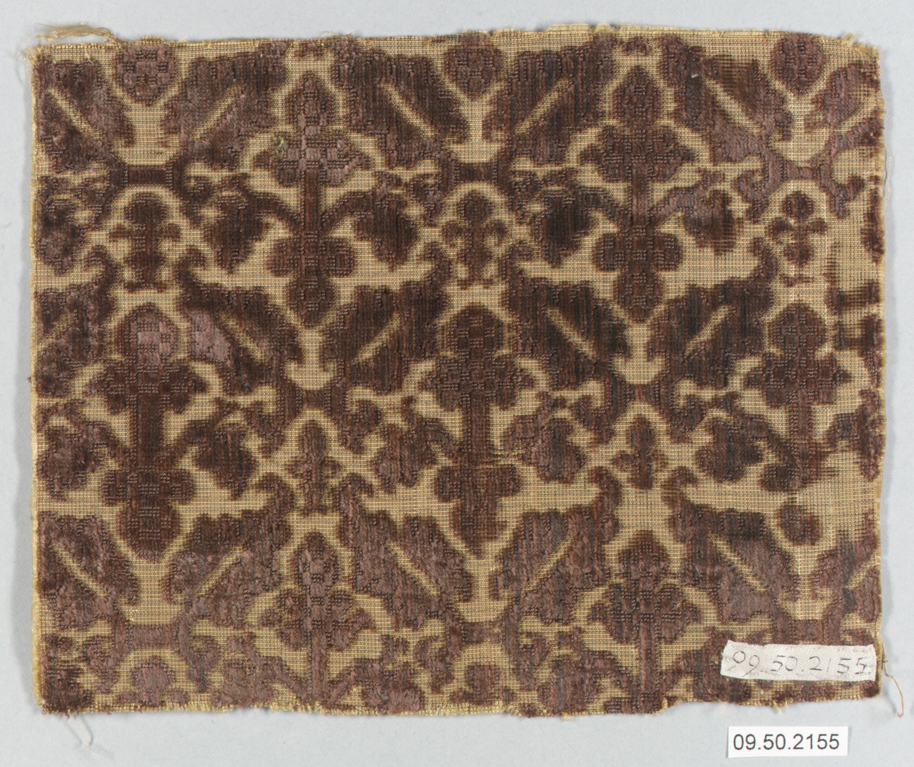 Antique Patterned Velvet Textile Sample