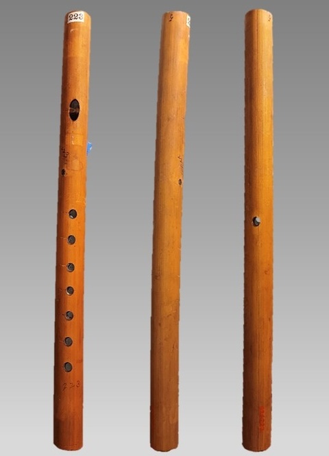 Three Vintage Bamboo Flutes
