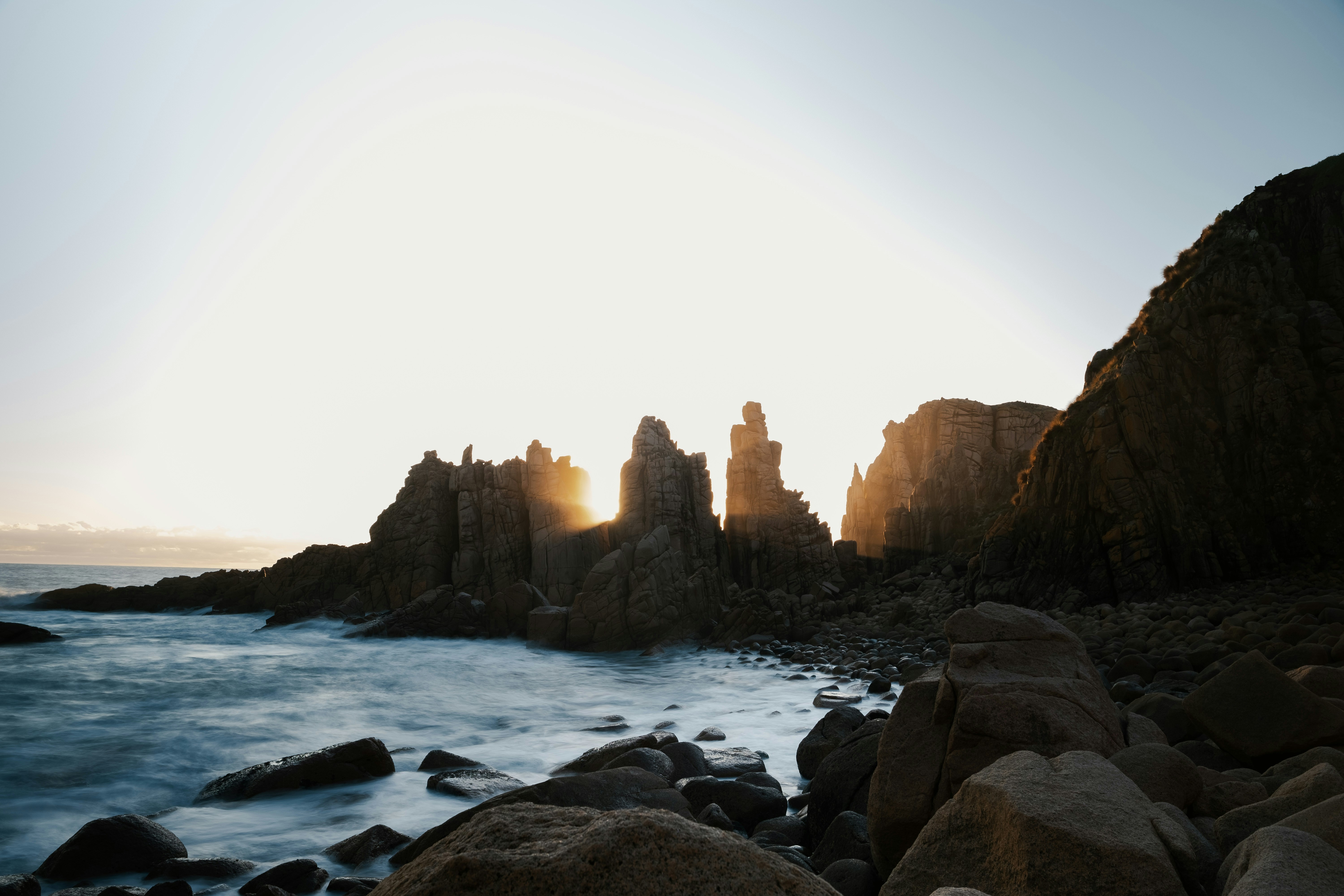 Coastal Rocky Cliffs at Sunset