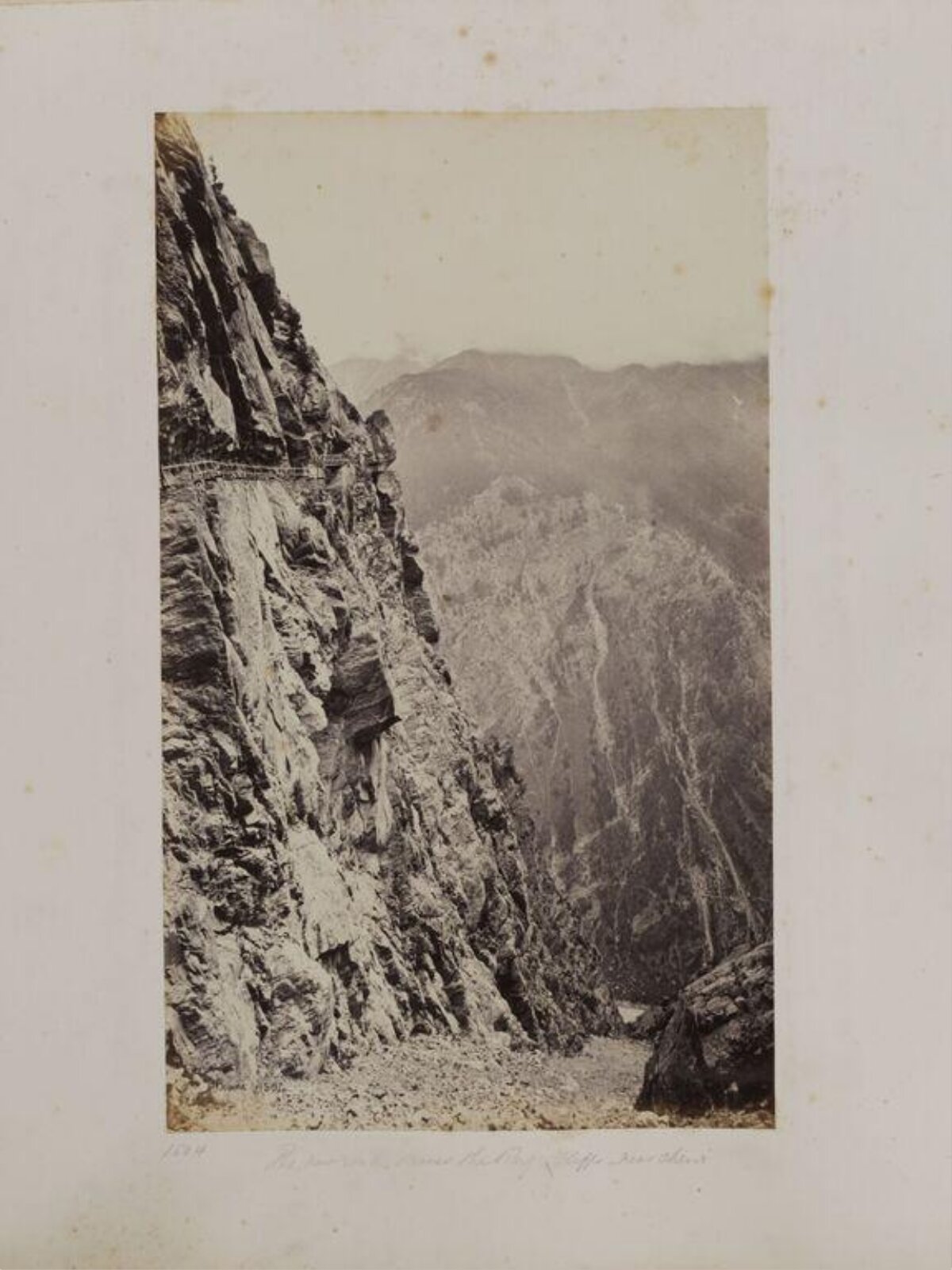 Vintage Cliff Path in Mountain Gorge