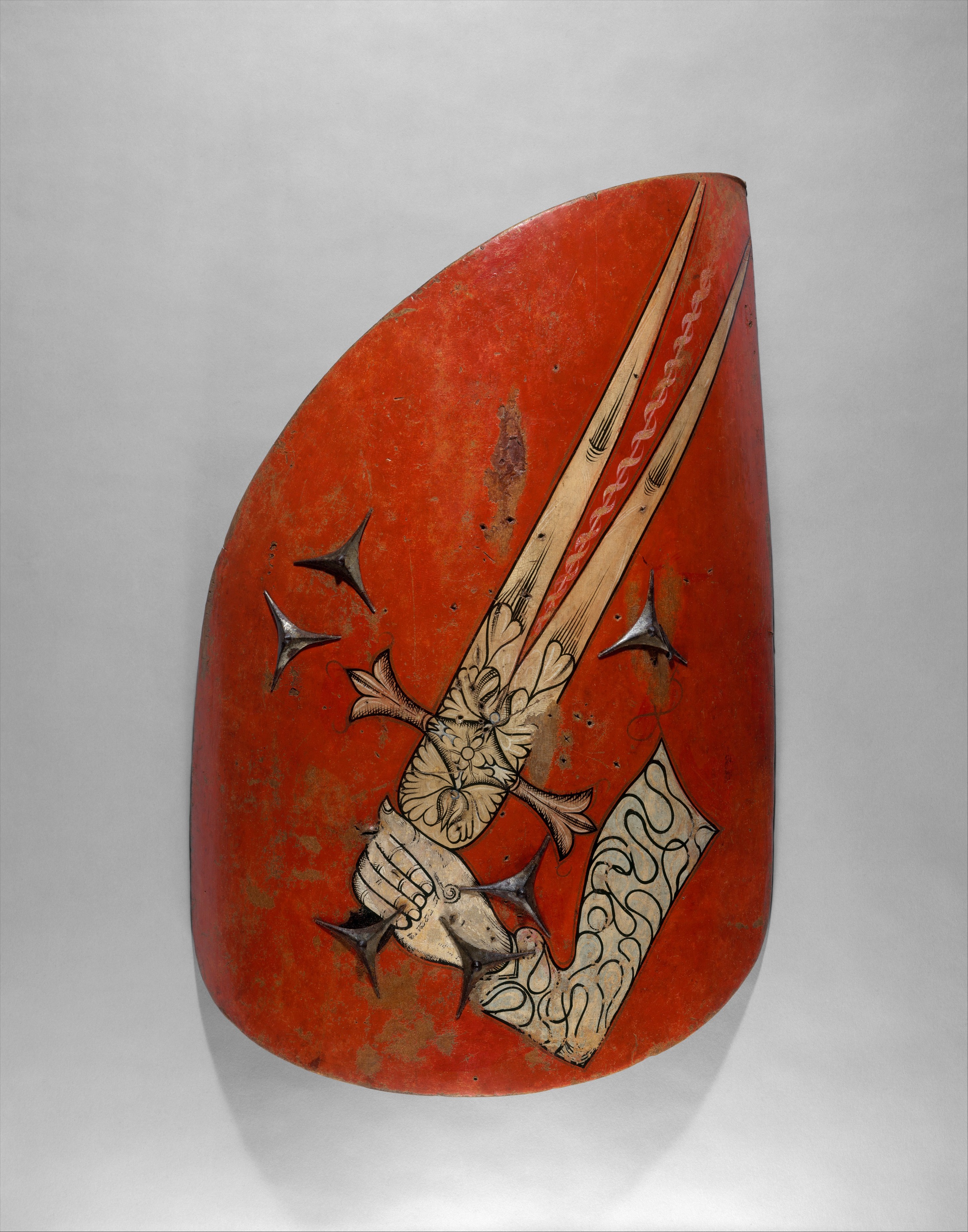 Red Painted Medieval Shield