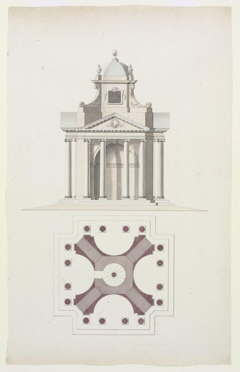 Classical Building Architectural Drawing