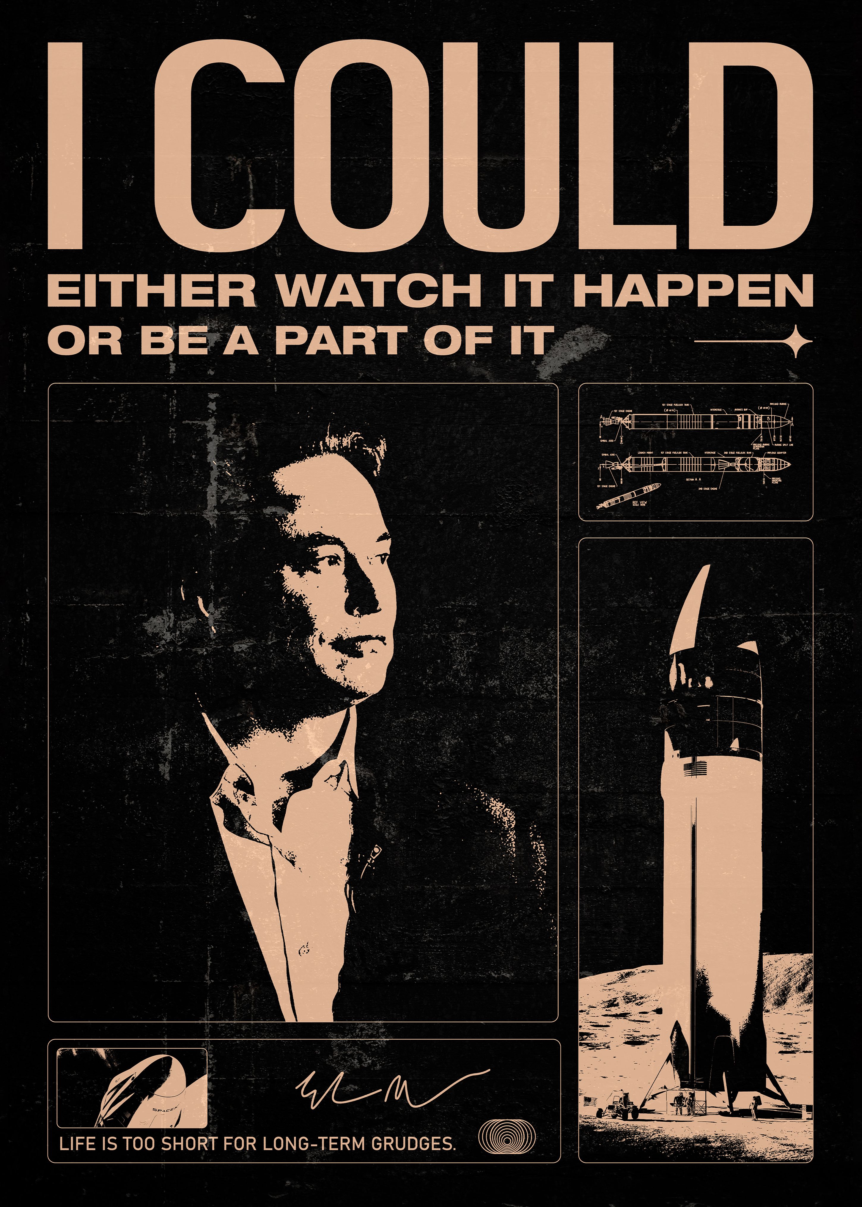 Elon Musk Motivational Quote Poster