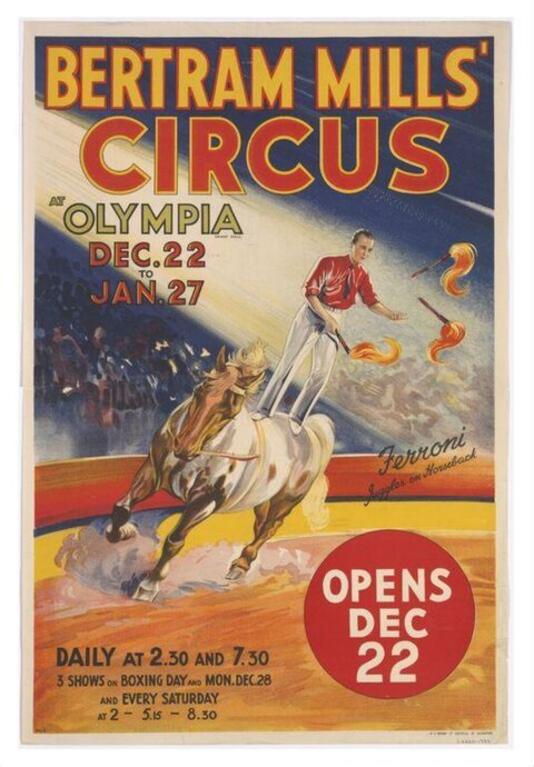 Bertram Mills Circus Show Poster