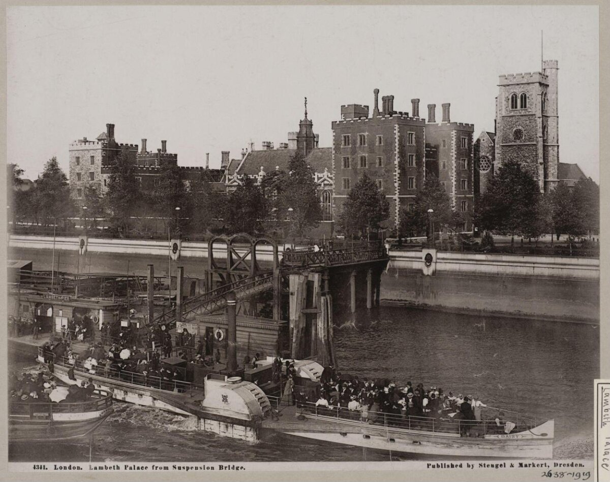 London Lambeth Palace from Suspension Bridge