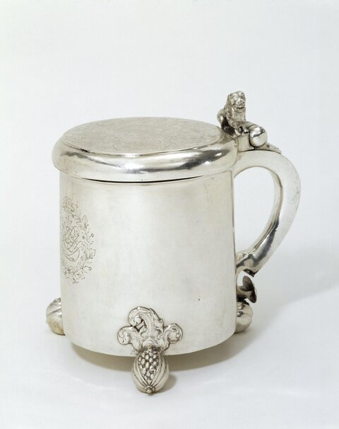 Antique Silver Lidded Tankard