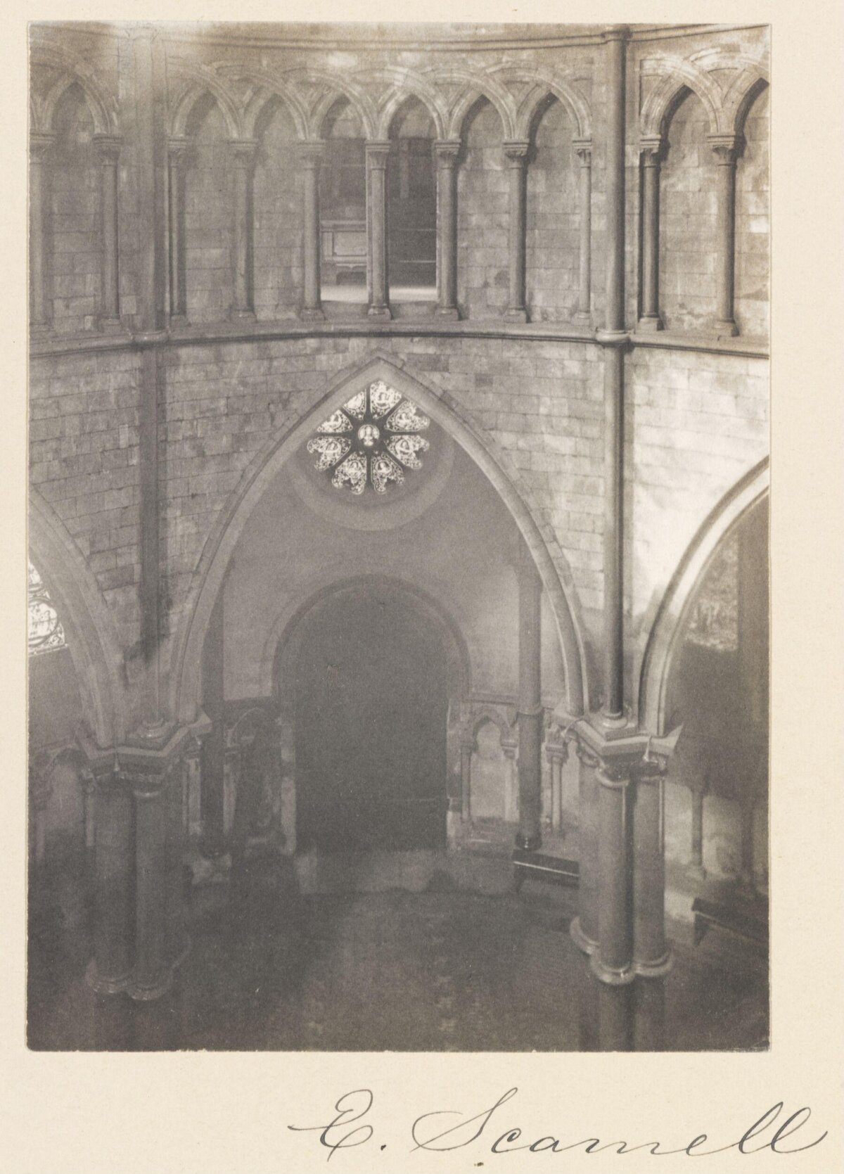 Gothic Cathedral Interior Vintage Photo