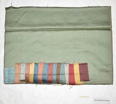 Vintage Fabric Color Swatch Card