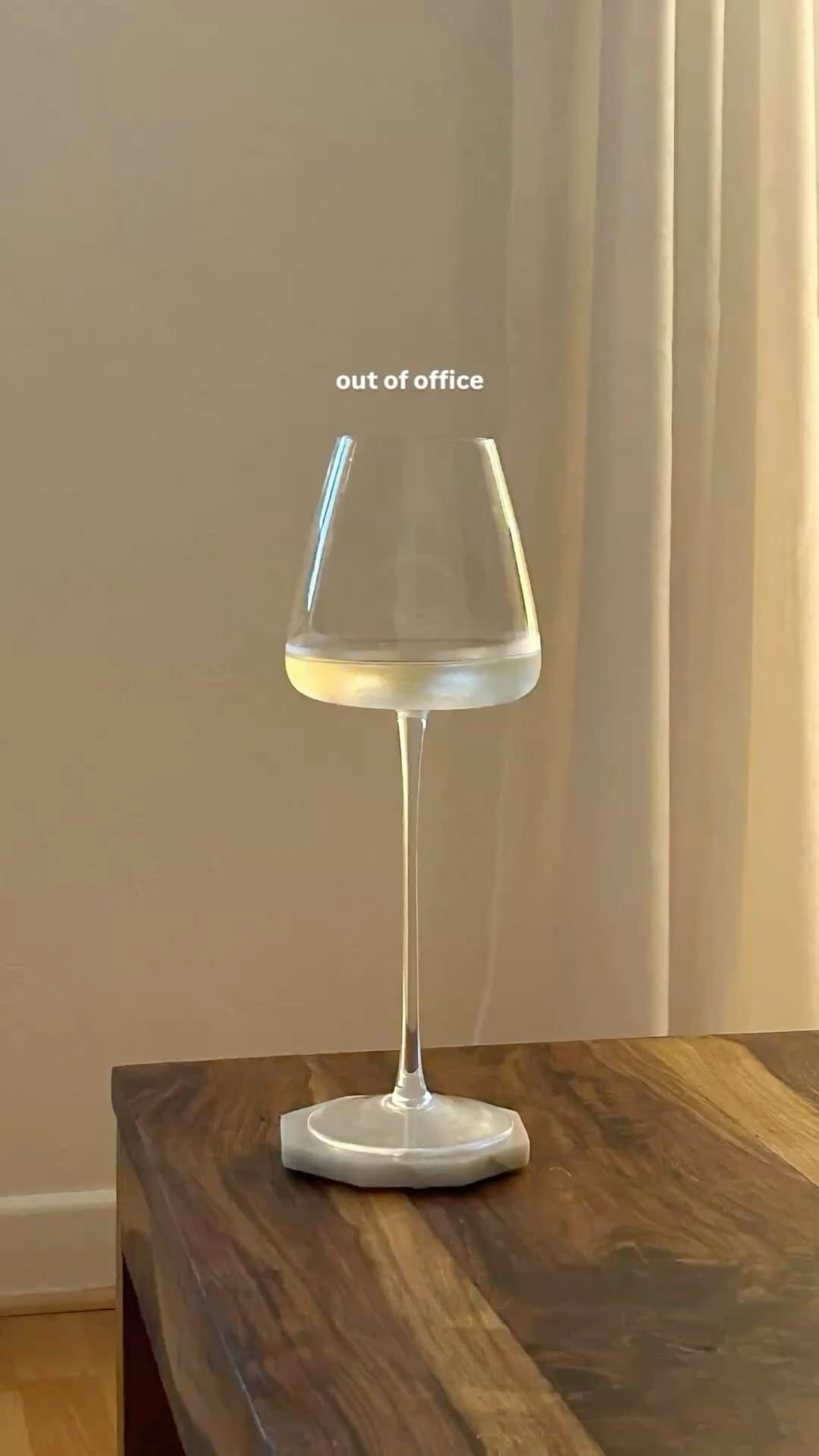 Wine Glass With Out of Office Text