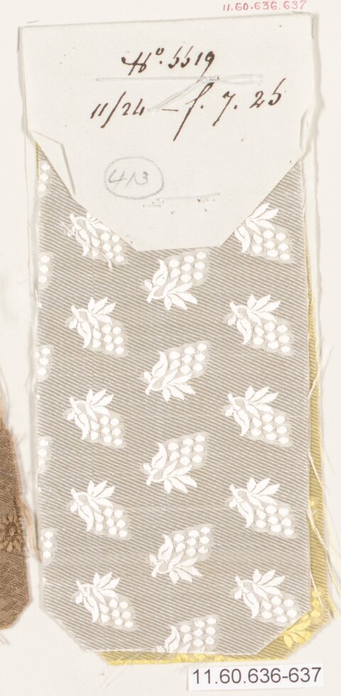 Vintage Textile Sample With Handwritten Notes