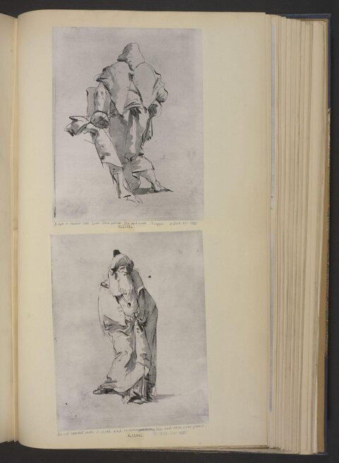 Two Ink Figure Sketches in Open Album