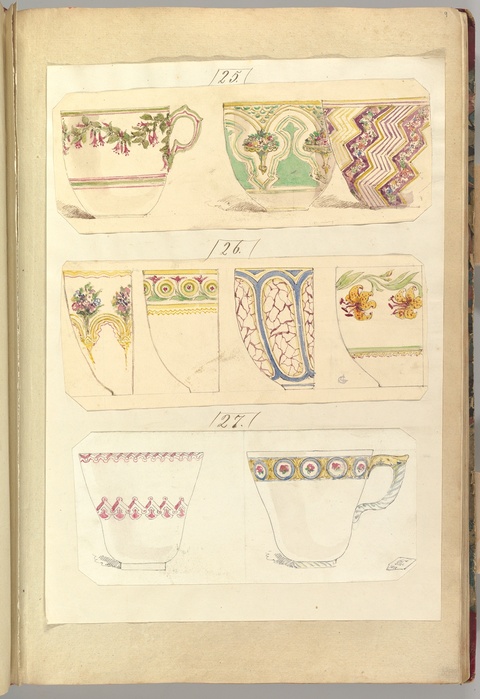 Vintage Ceramic Cup Design Sketches