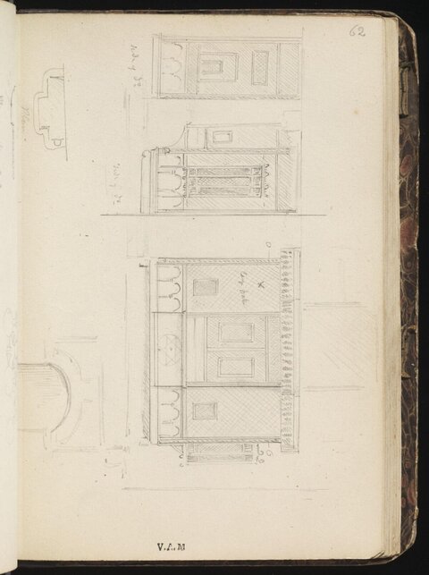 Architectural Sketches in Vintage Sketchbook