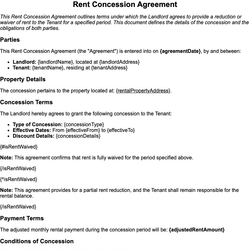 Rent Concession Agreement
