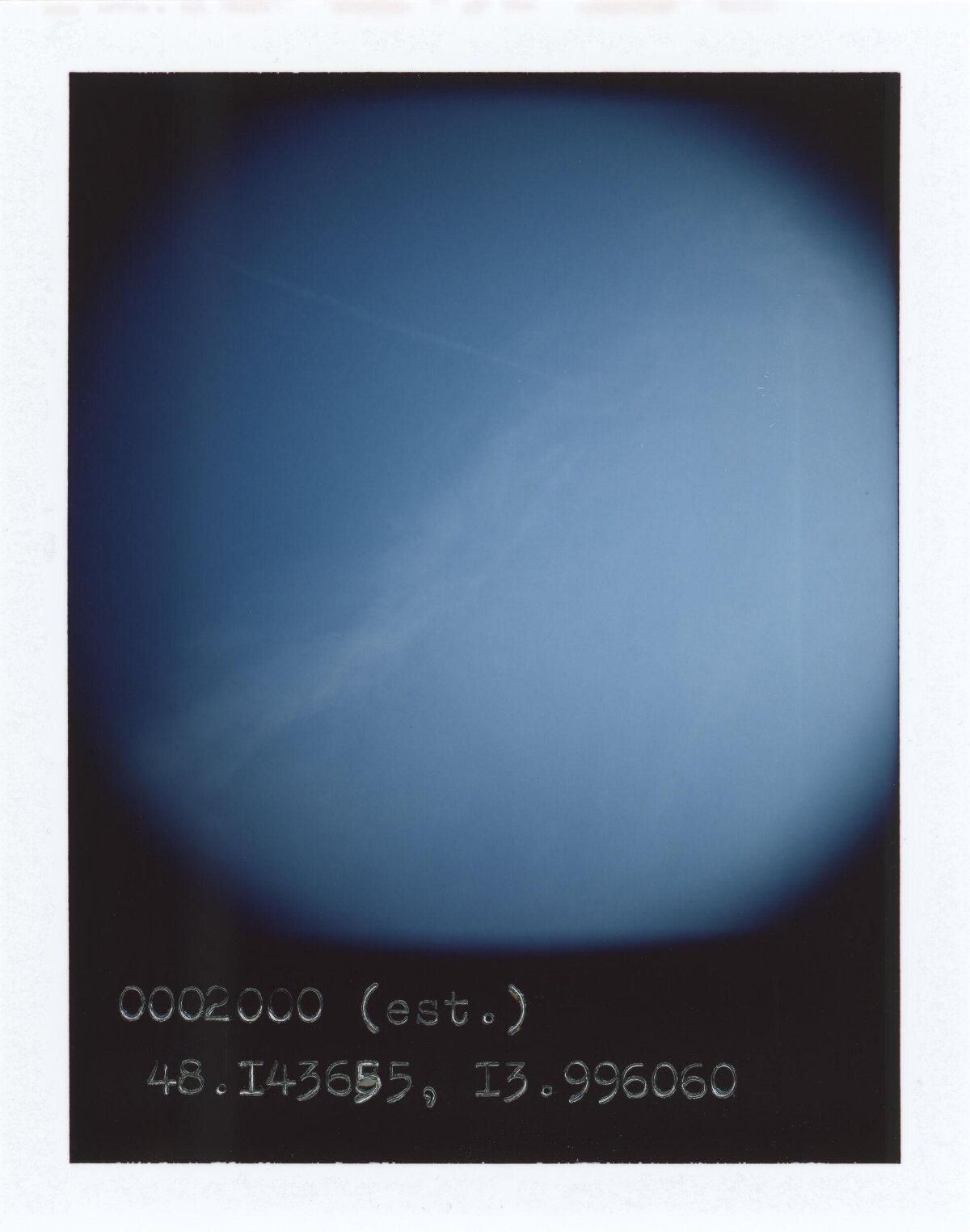 Polaroid Blue Sky with Coordinates