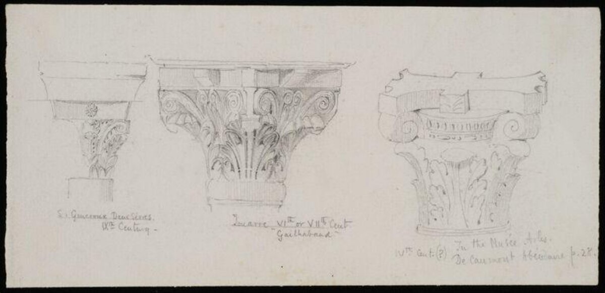 Pencil Sketch of Column Capitals