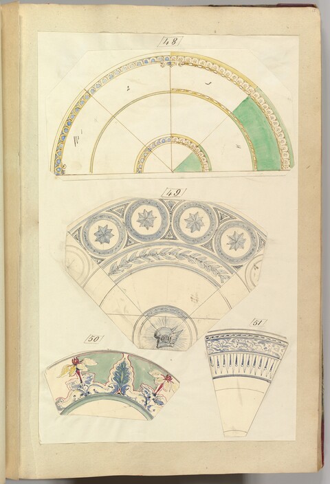 Fan-shaped Decorative Design Drawings