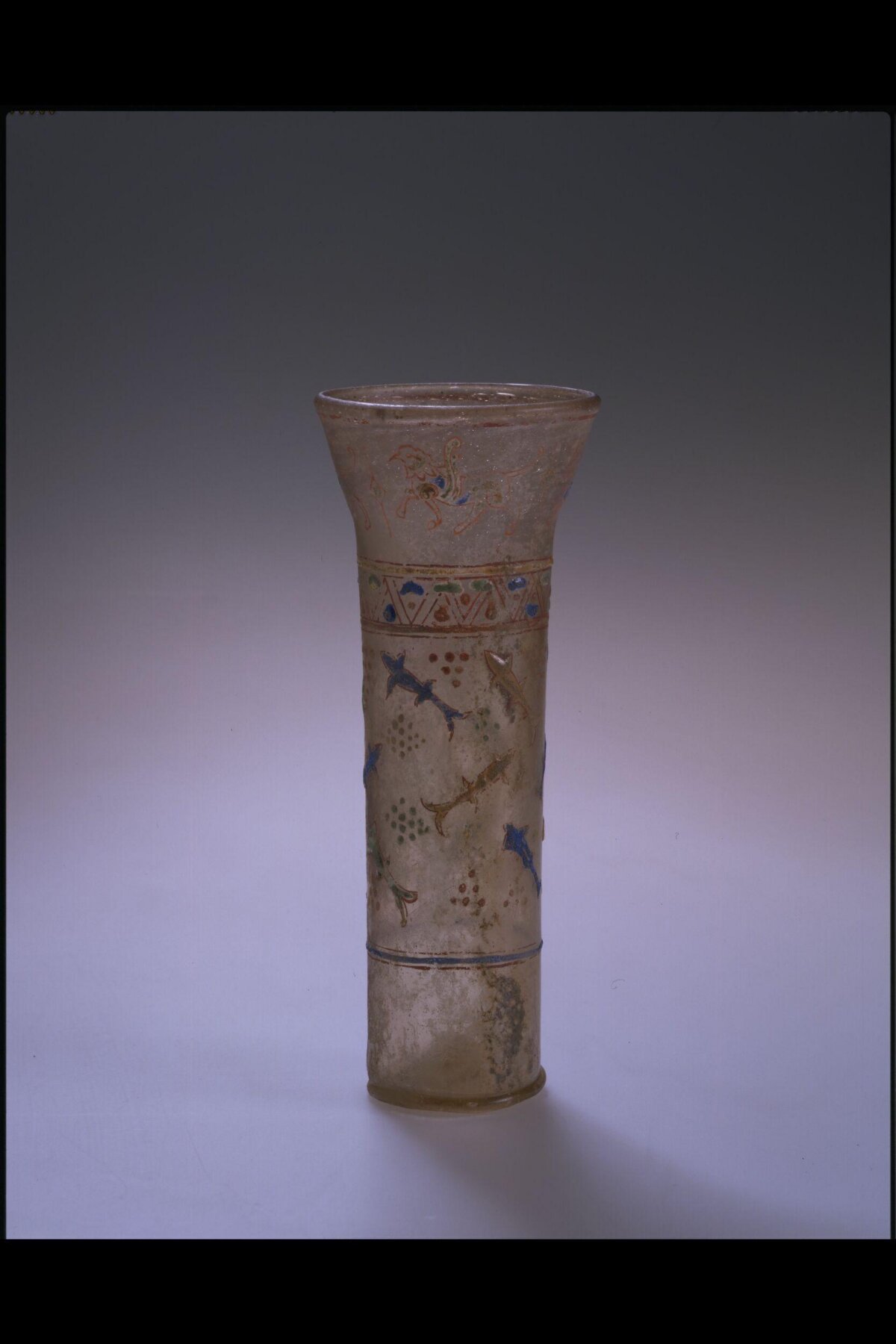 Ancient Painted Glass Vessel