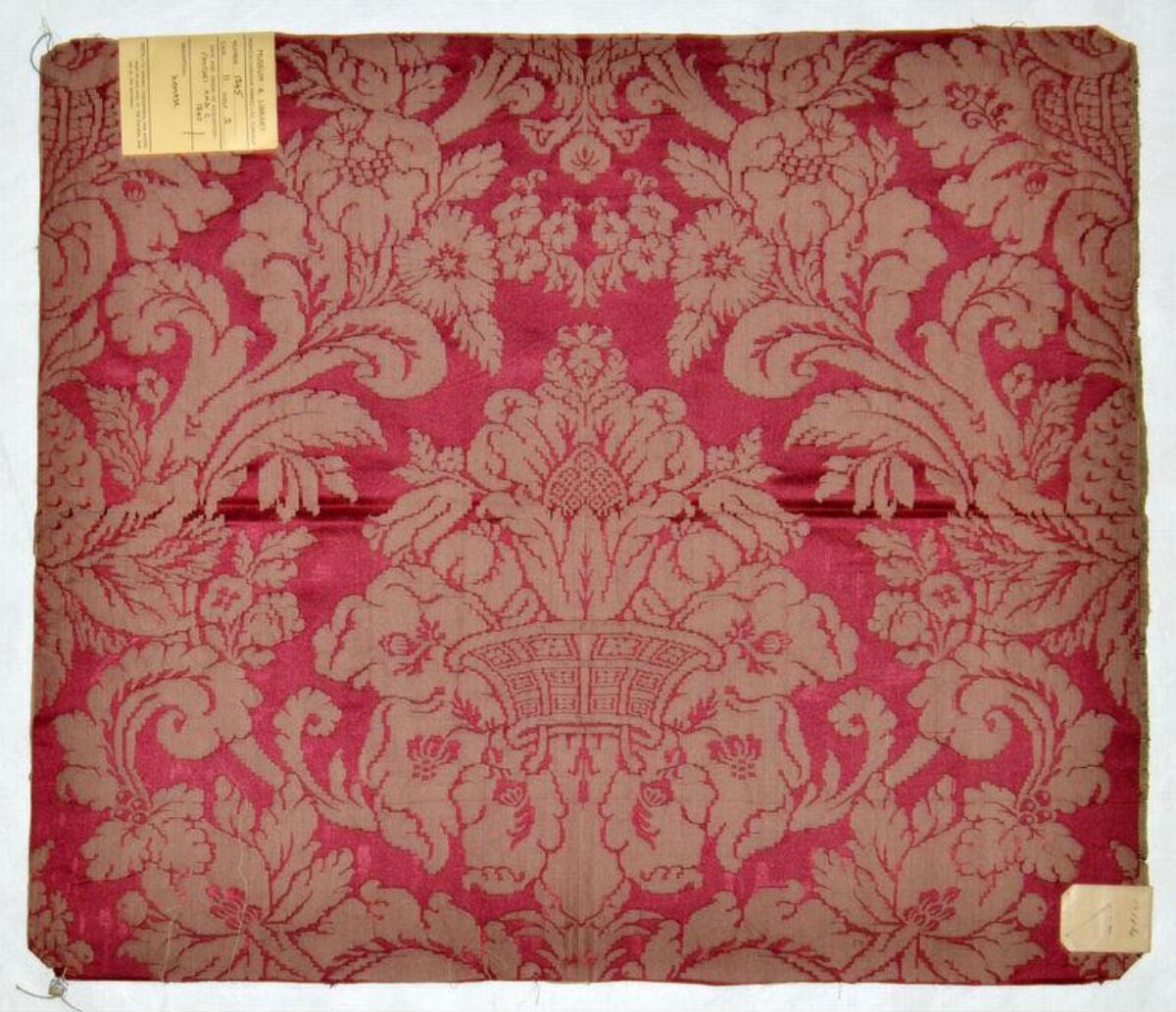 Antique Red Damask Fabric Sample