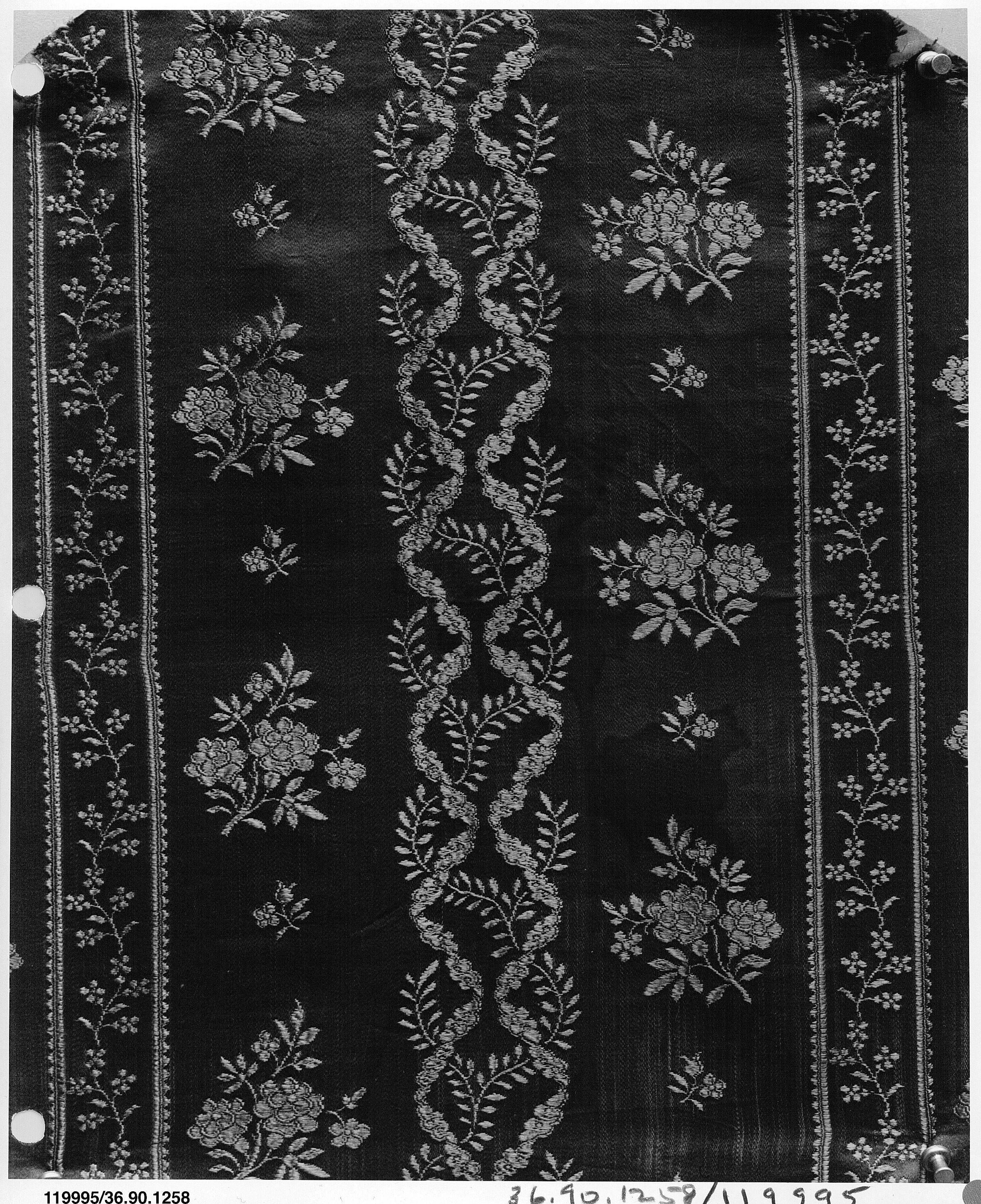 Black Floral Embroidered Textile