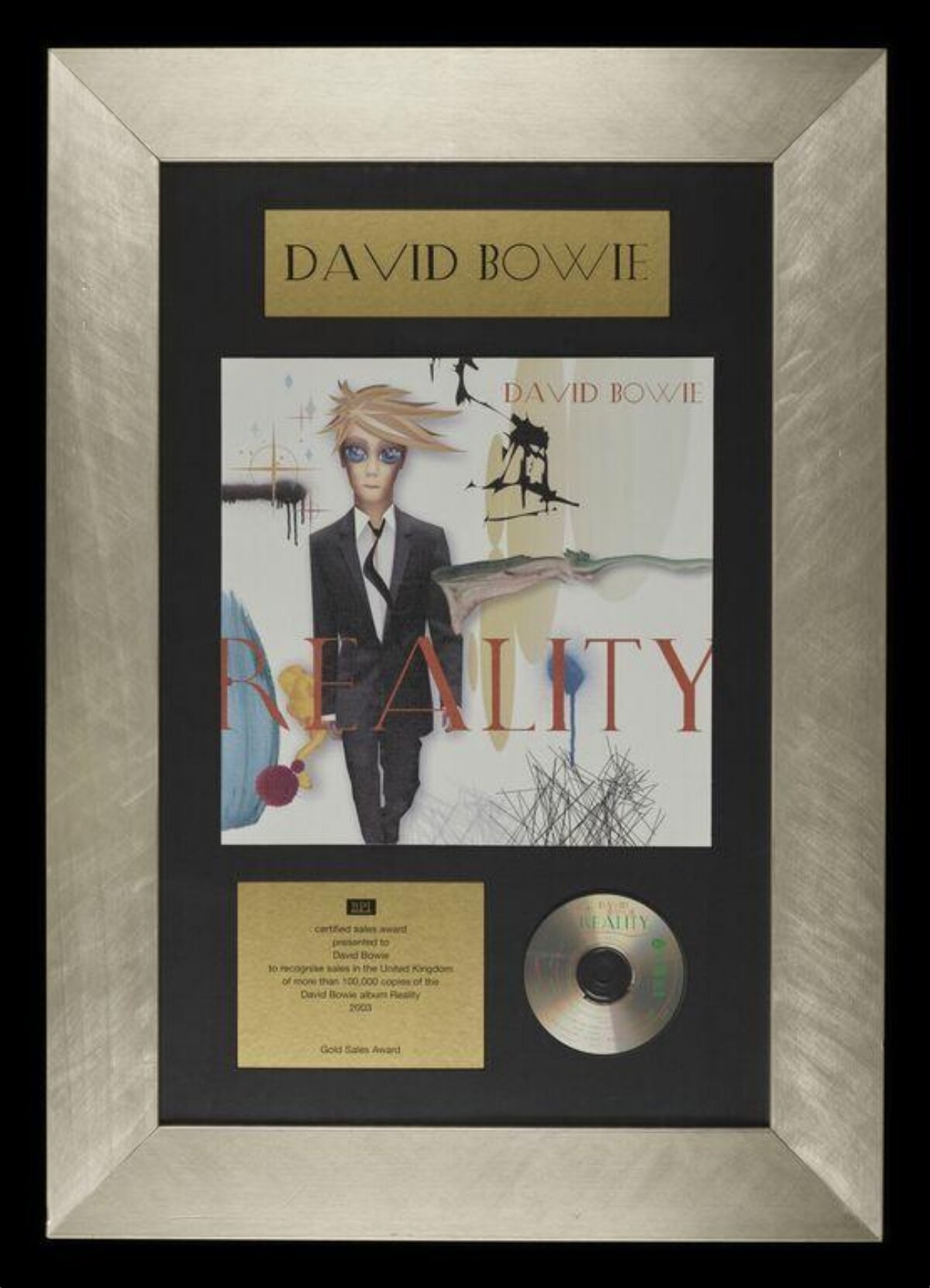 David Bowie Reality Gold Sales Award