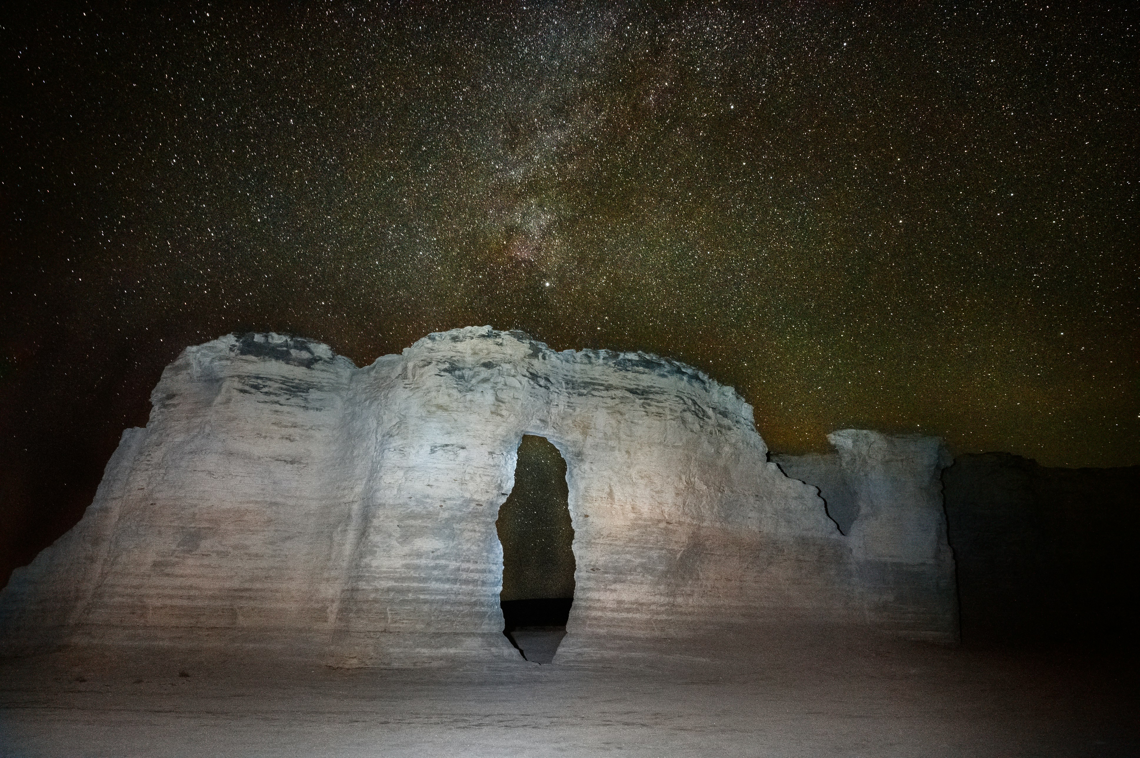 Natural Arch Under Starry Night Sky