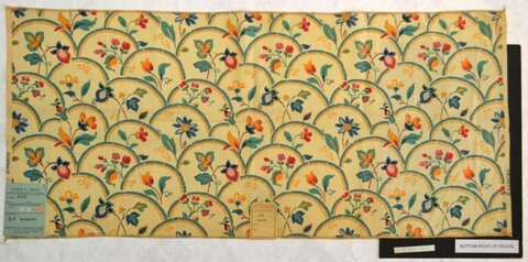 Vintage Floral Textile Fabric Sample